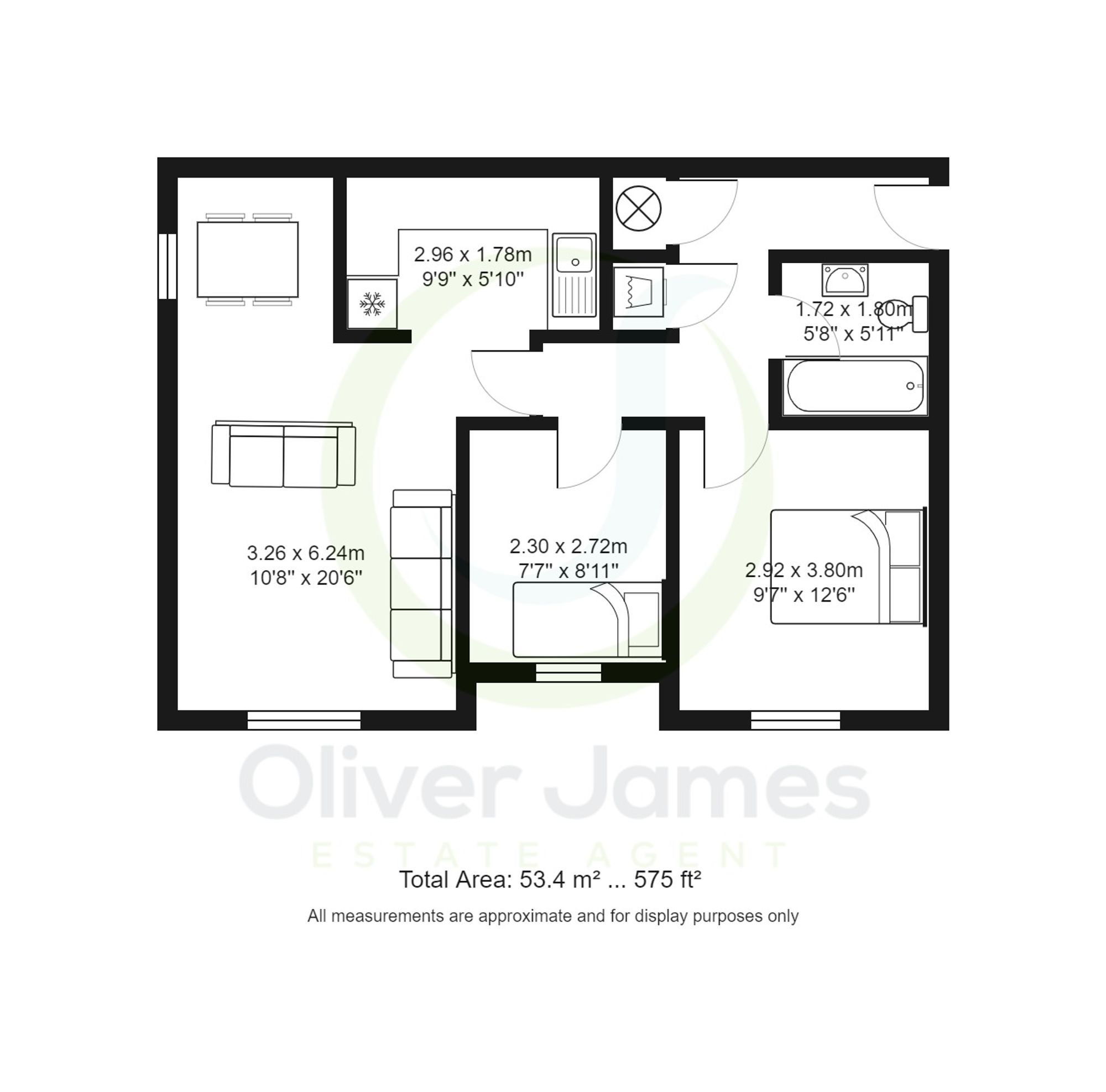 2 bed apartment for sale in Rixtonleys Drive, Manchester - Property floorplan