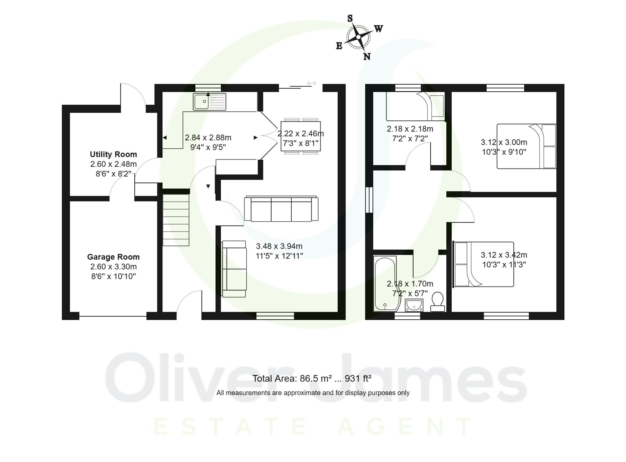 3 bed house for sale in Exeter Drive, Manchester - Property floorplan