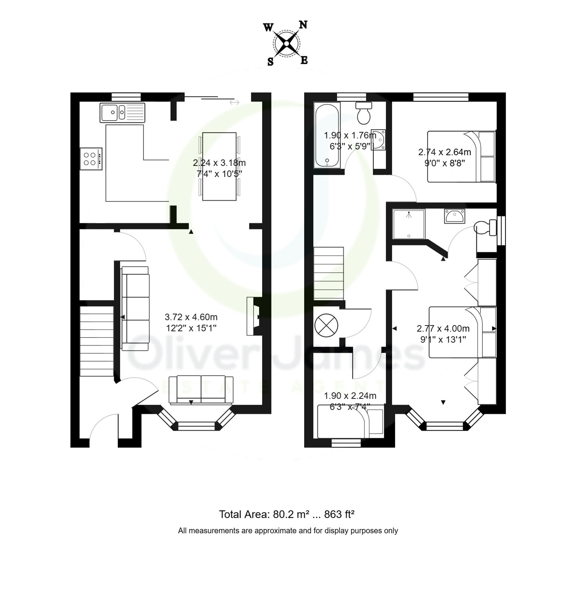 3 bed semi-detached house for sale in Locklands Lane, Manchester - Property floorplan