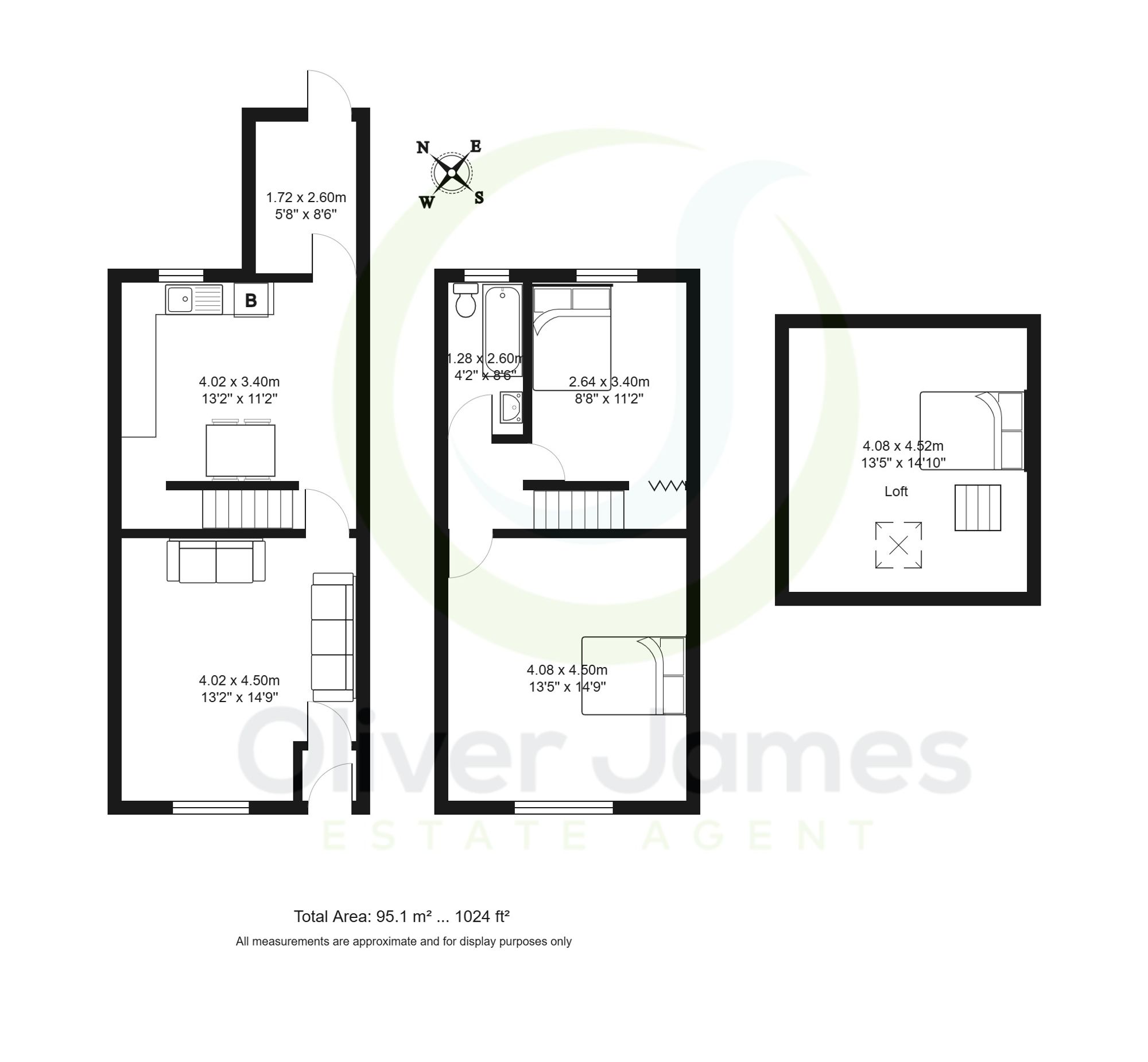 2 bed mid-terraced house for sale in Samuel Street, Manchester - Property floorplan