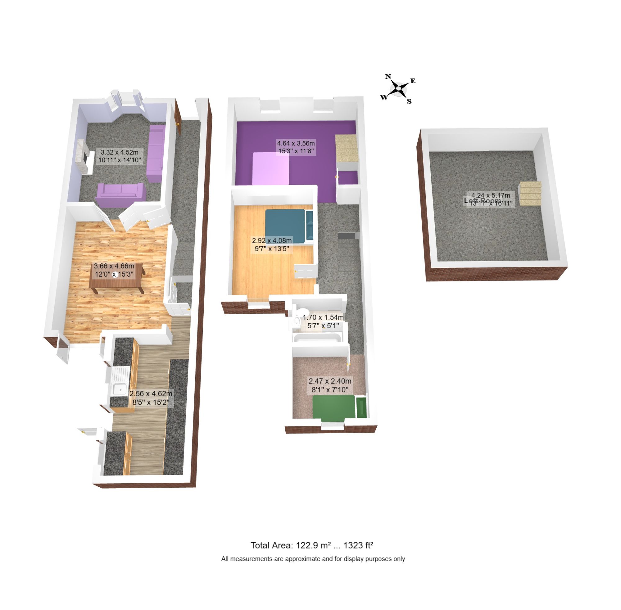 3 bed mid-terraced house for sale in Alexandra Grove, Manchester - Property floorplan