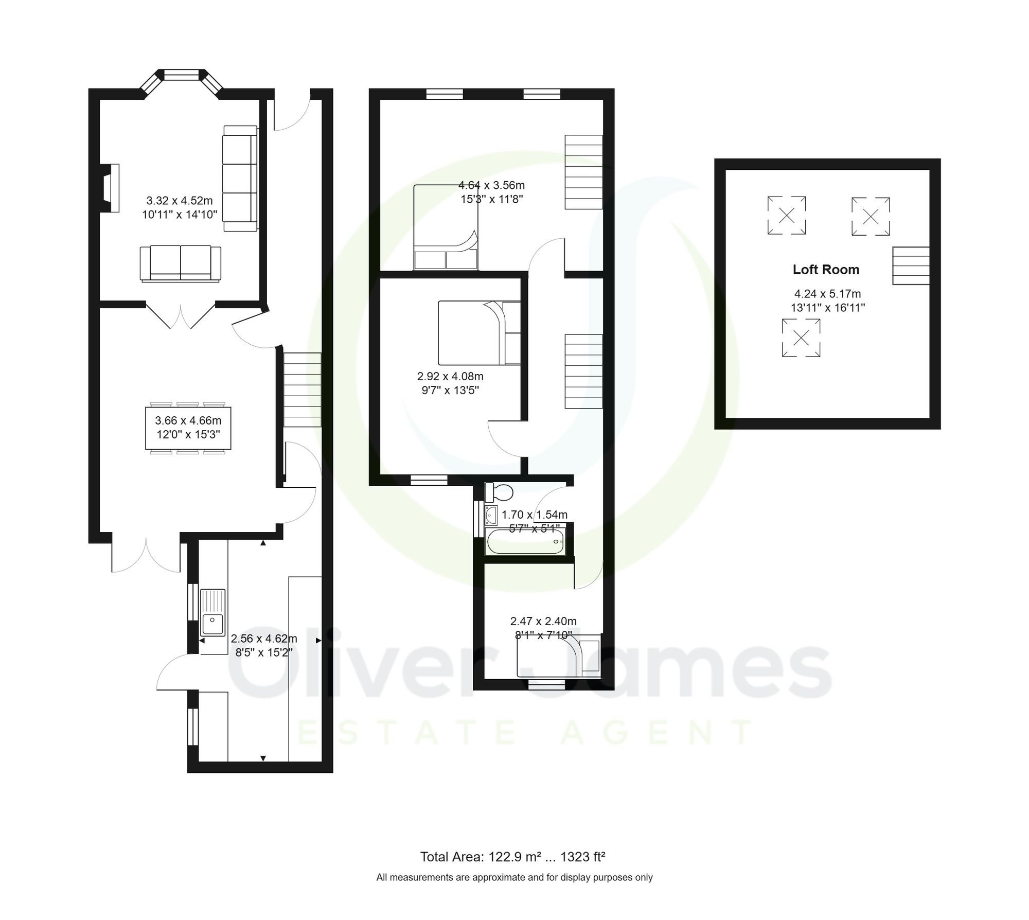 3 bed mid-terraced house for sale in Alexandra Grove, Manchester - Property floorplan