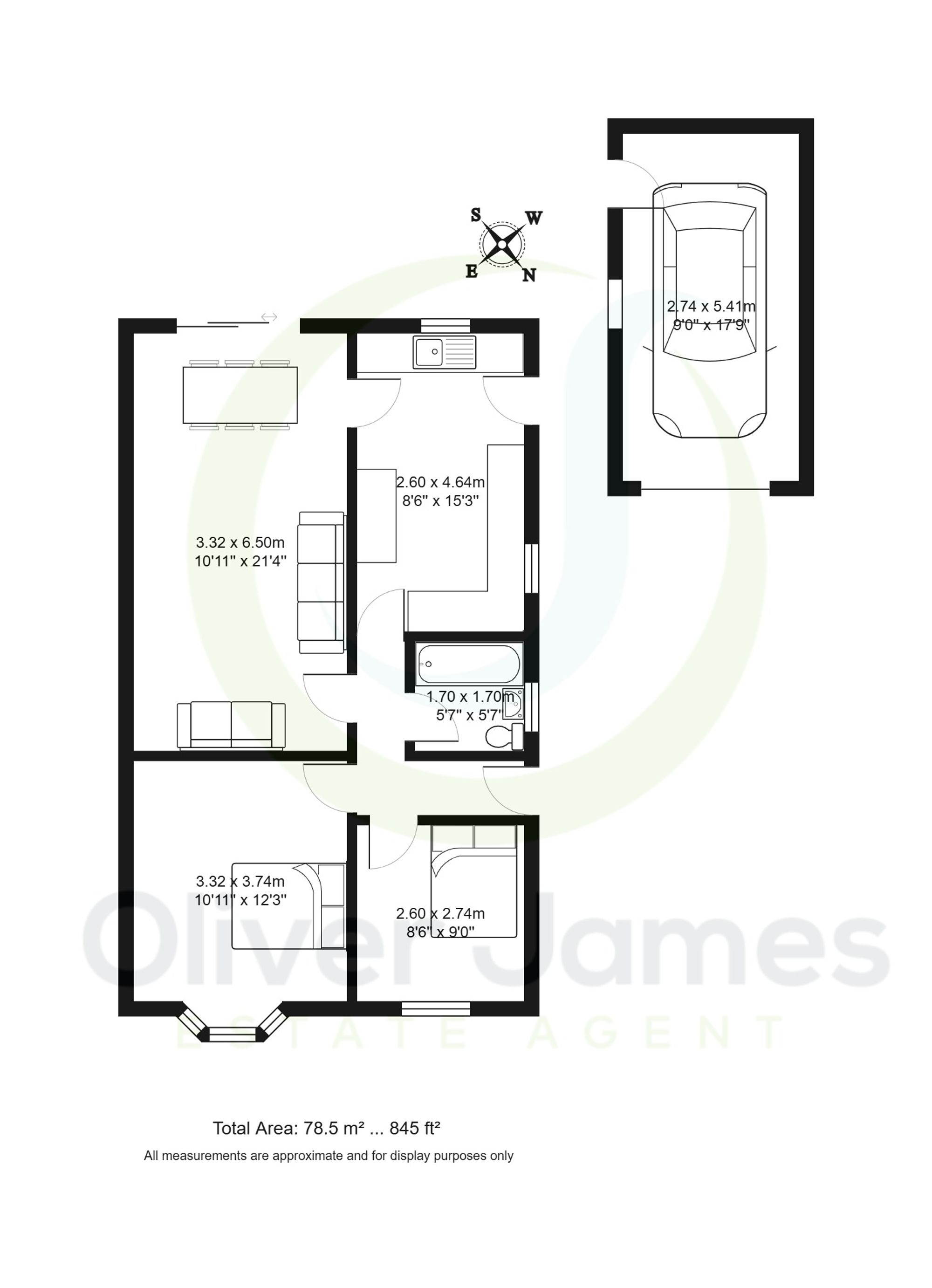 2 bed semi-detached bungalow for sale in Woodlands Avenue, Manchester - Property floorplan
