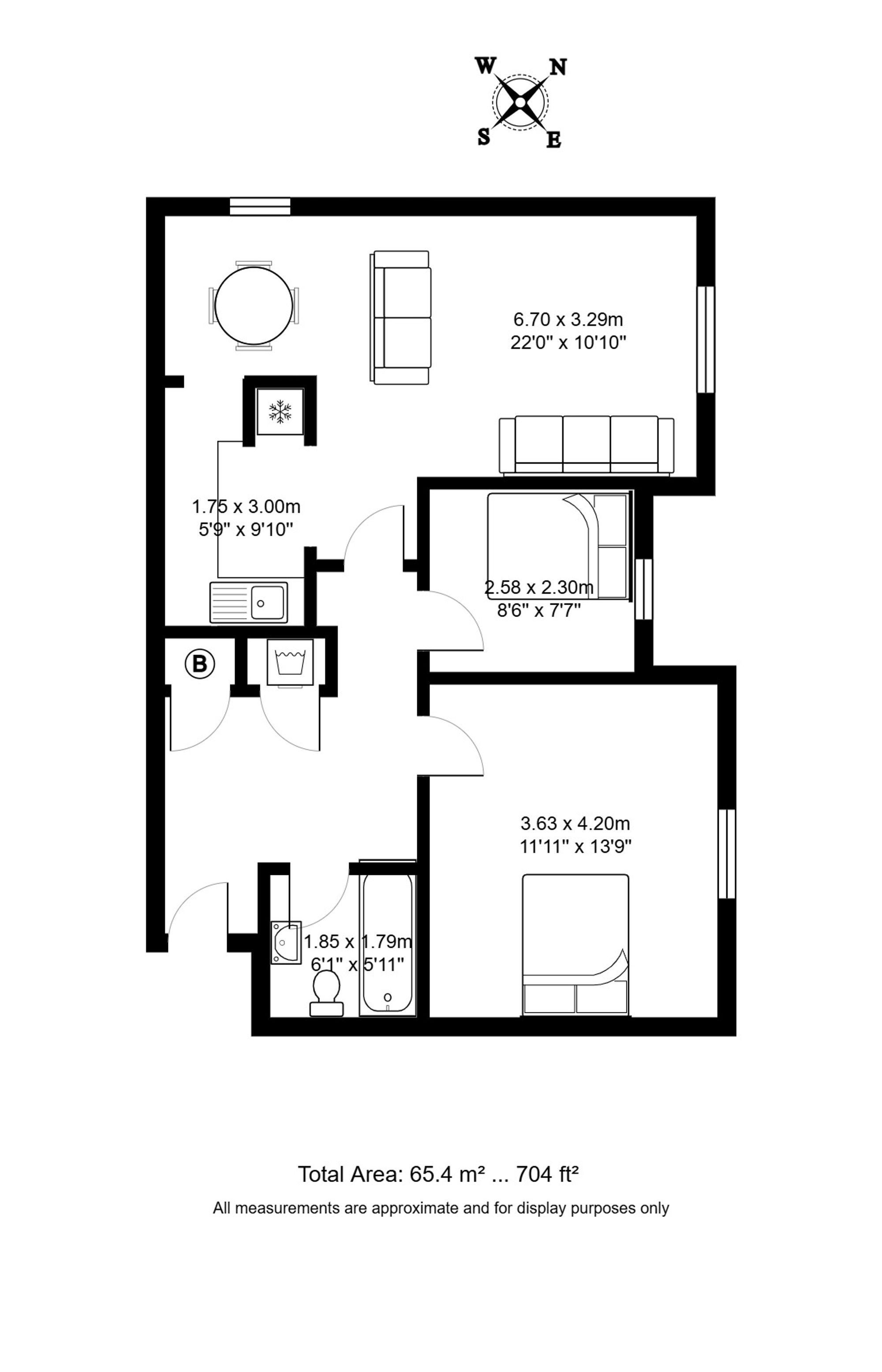 2 bed apartment for sale in Townsgate Way, Manchester - Property floorplan
