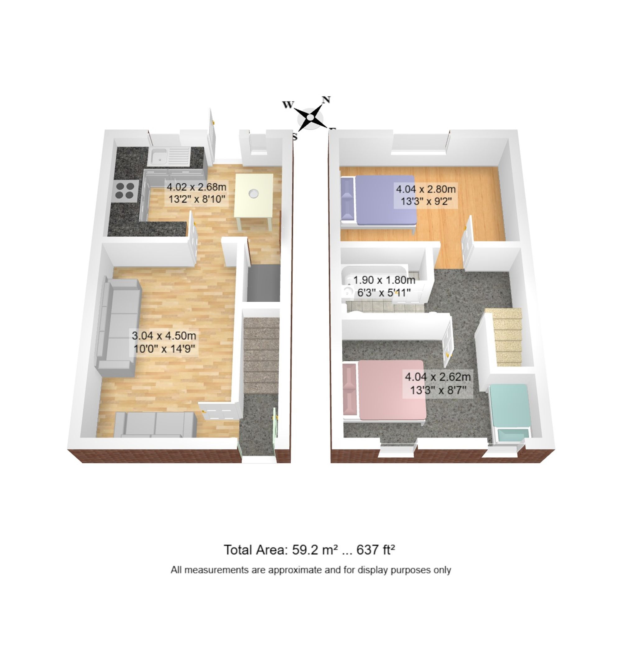 2 bed mid-terraced house for sale in Pasturegreen Way, Manchester - Property floorplan