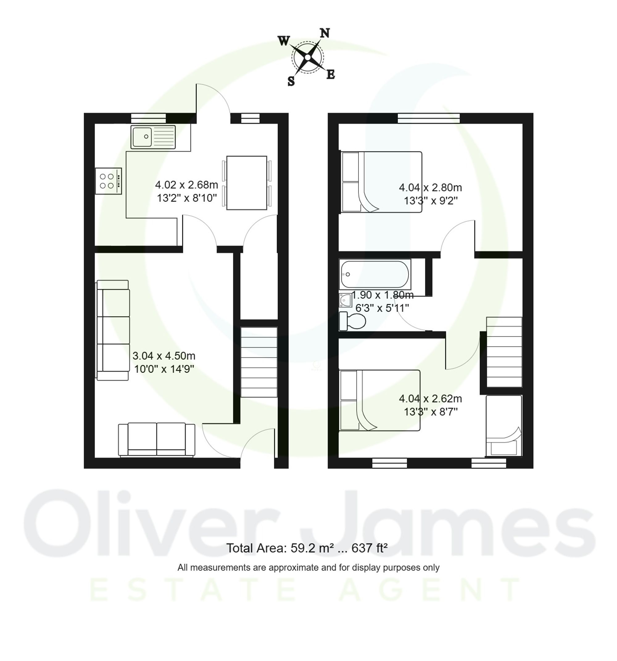 2 bed mid-terraced house for sale in Pasturegreen Way, Manchester - Property floorplan