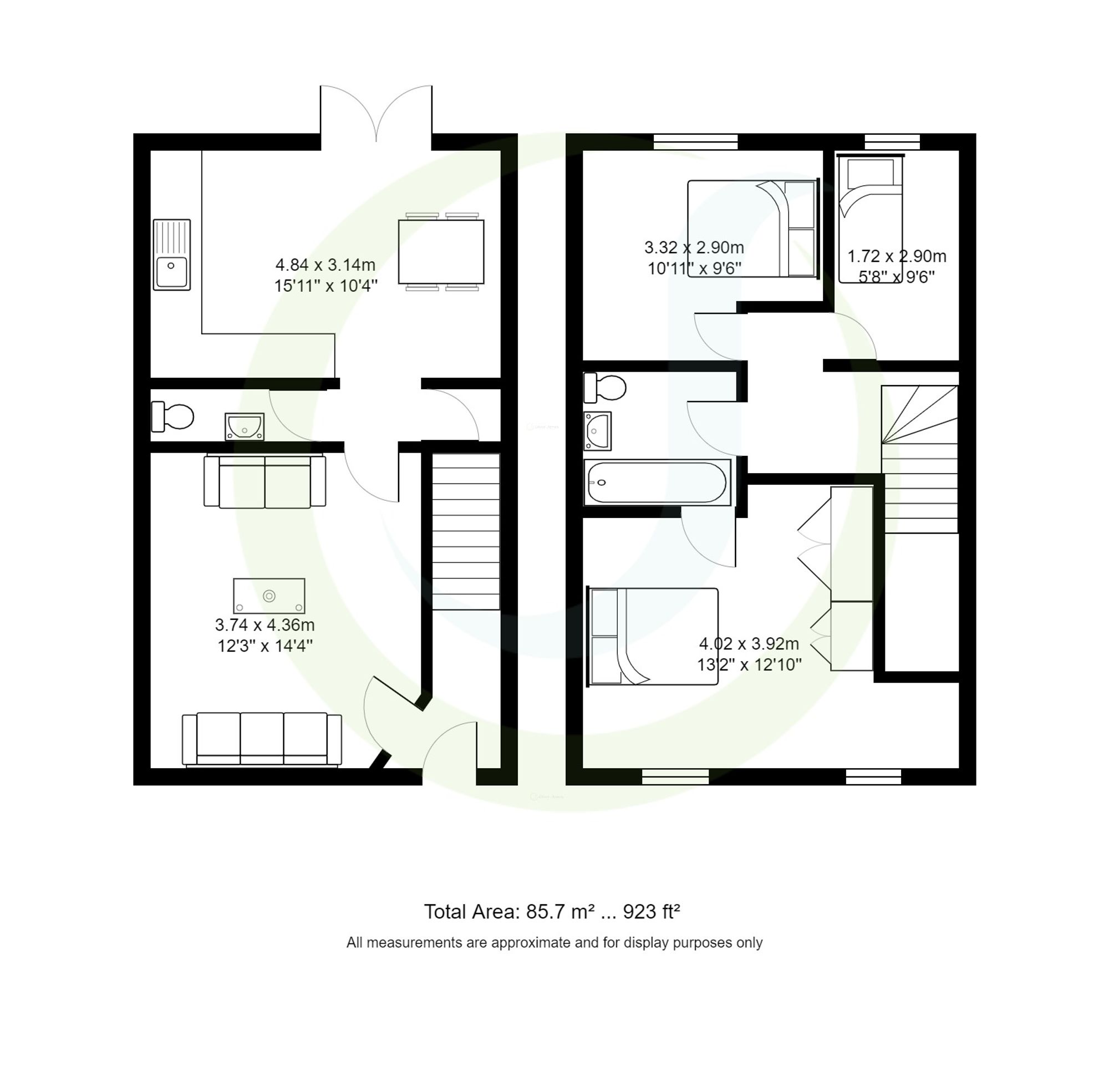 3 bed semi-detached house for sale in Roseway Avenue, Manchester - Property floorplan