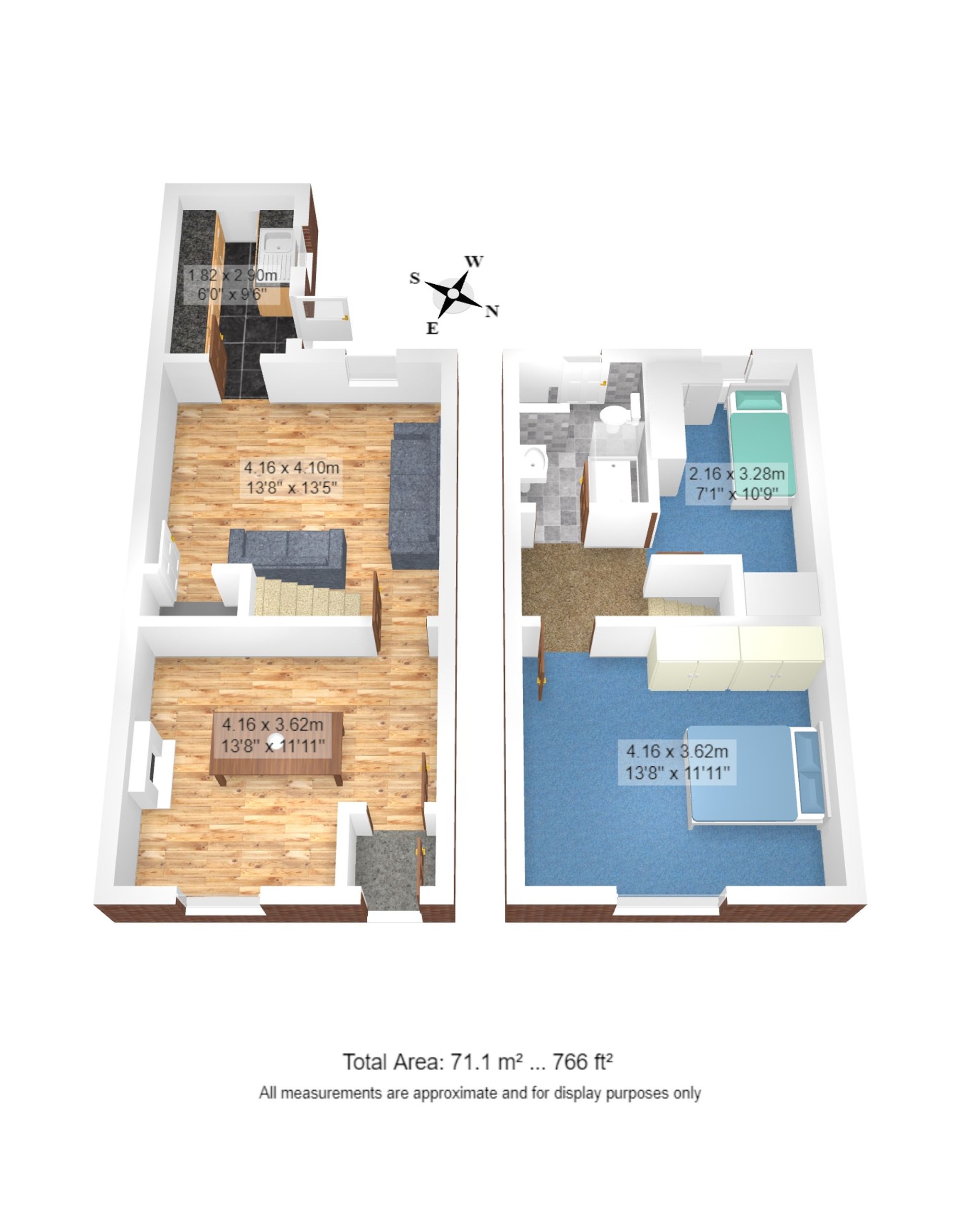 2 bed end of terrace house for sale in Prospect Road, Manchester - Property floorplan