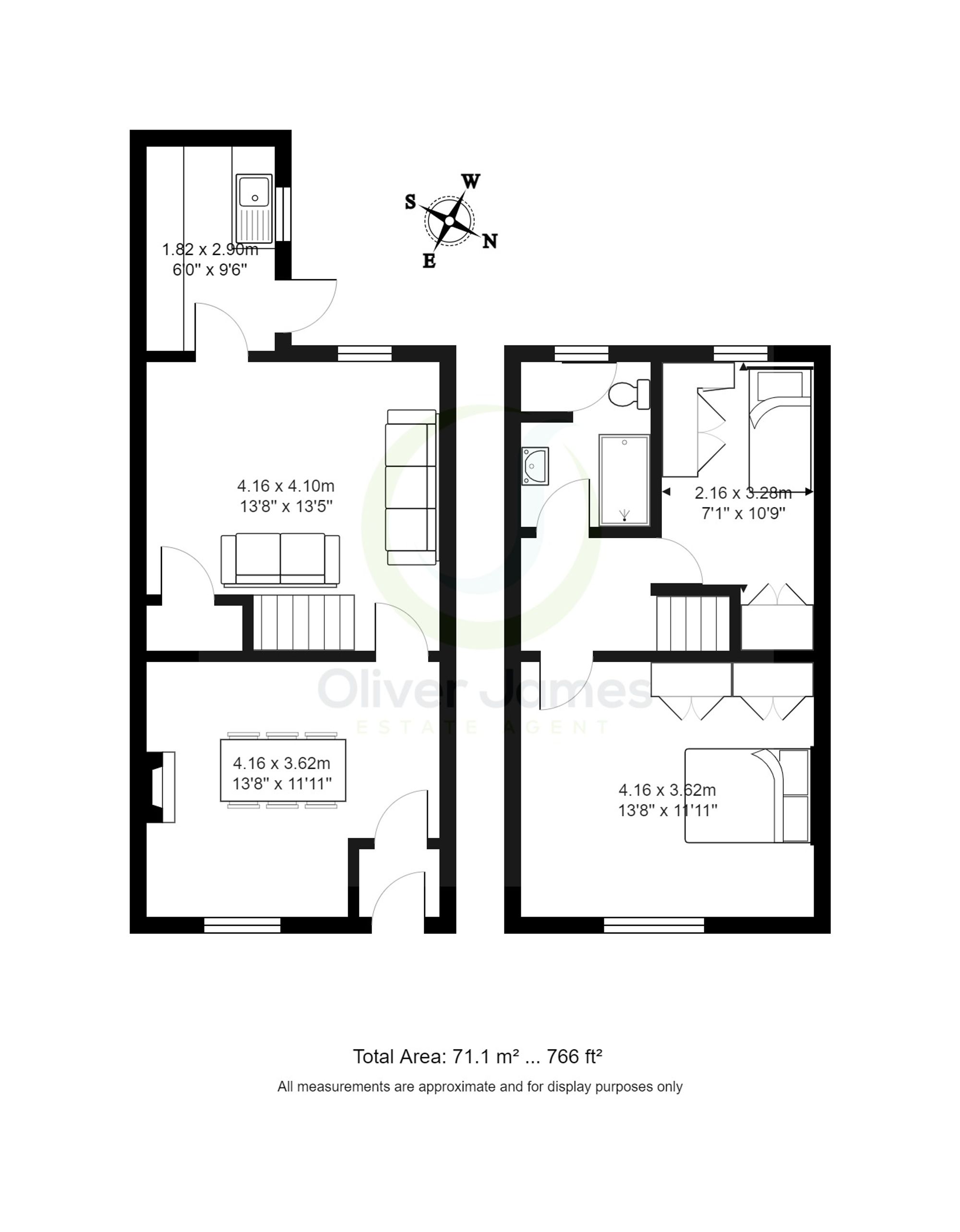 2 bed end of terrace house for sale in Prospect Road, Manchester - Property floorplan