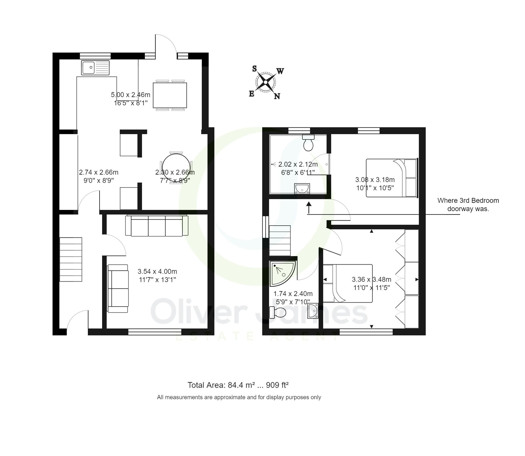 3 bed house for sale in Falmouth Road, Manchester - Property floorplan