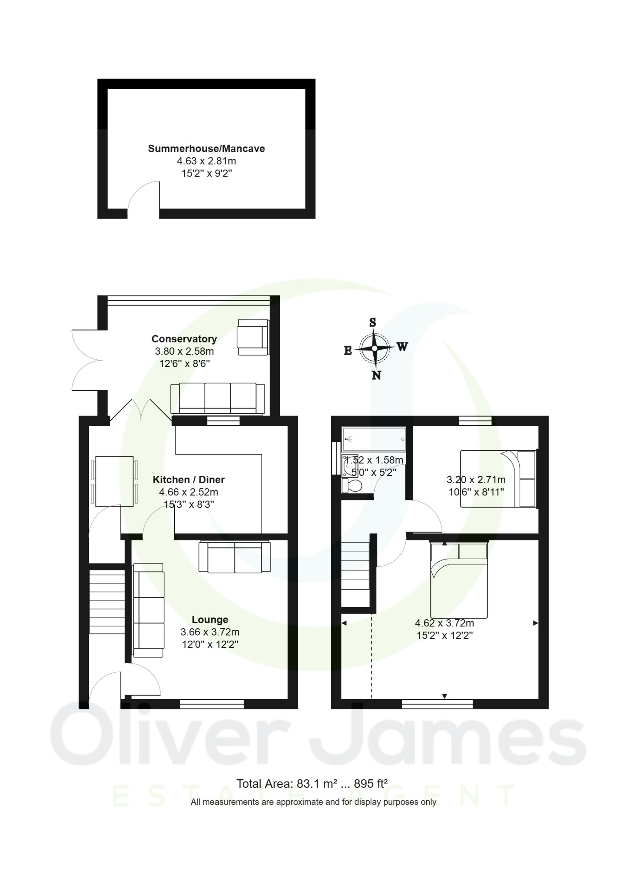 2 bed semi-detached house for sale in Warwick Road, Cadishead, M44 - Property floorplan