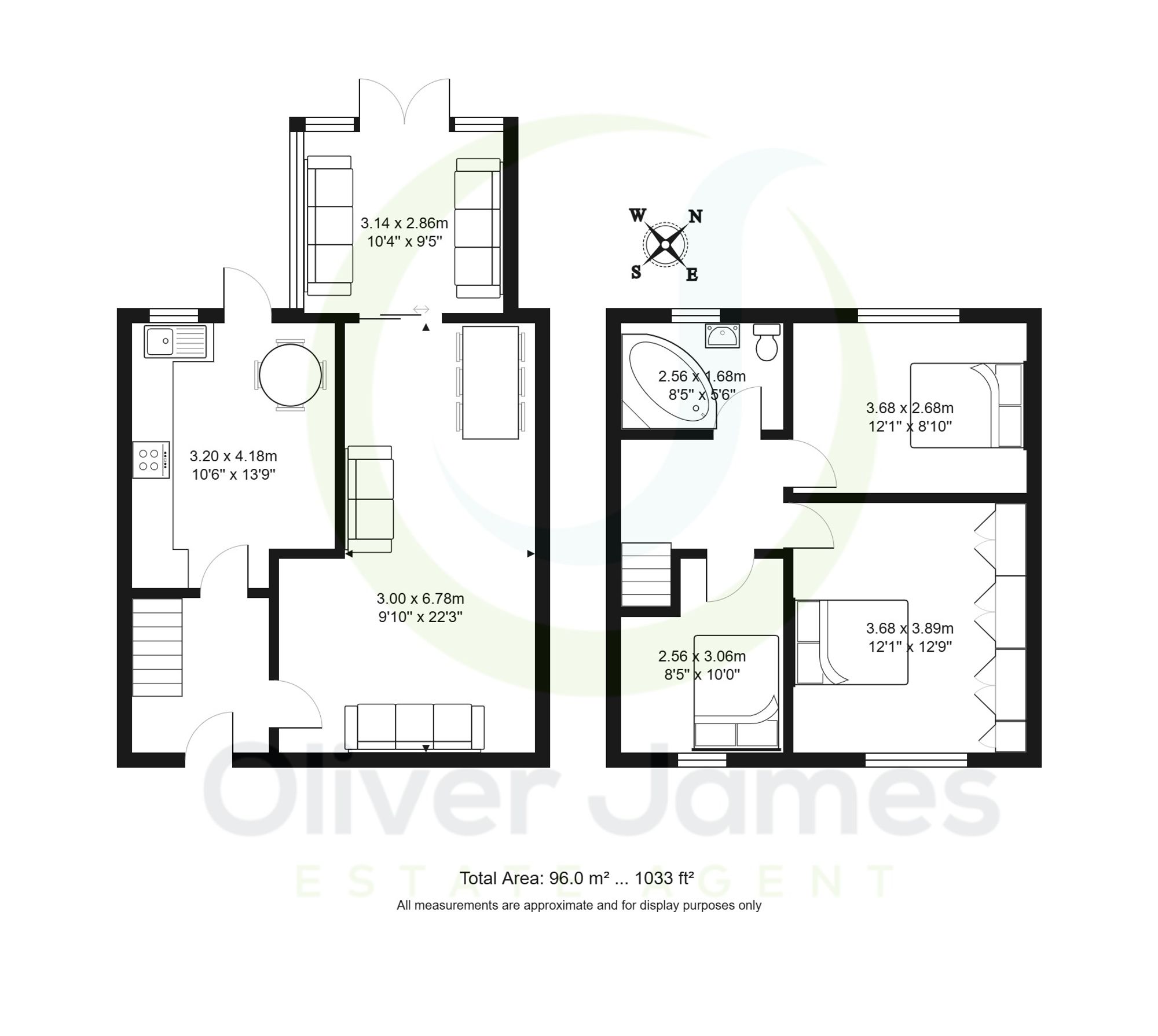 3 bed terraced house for sale in Neville Drive, Manchester - Property floorplan