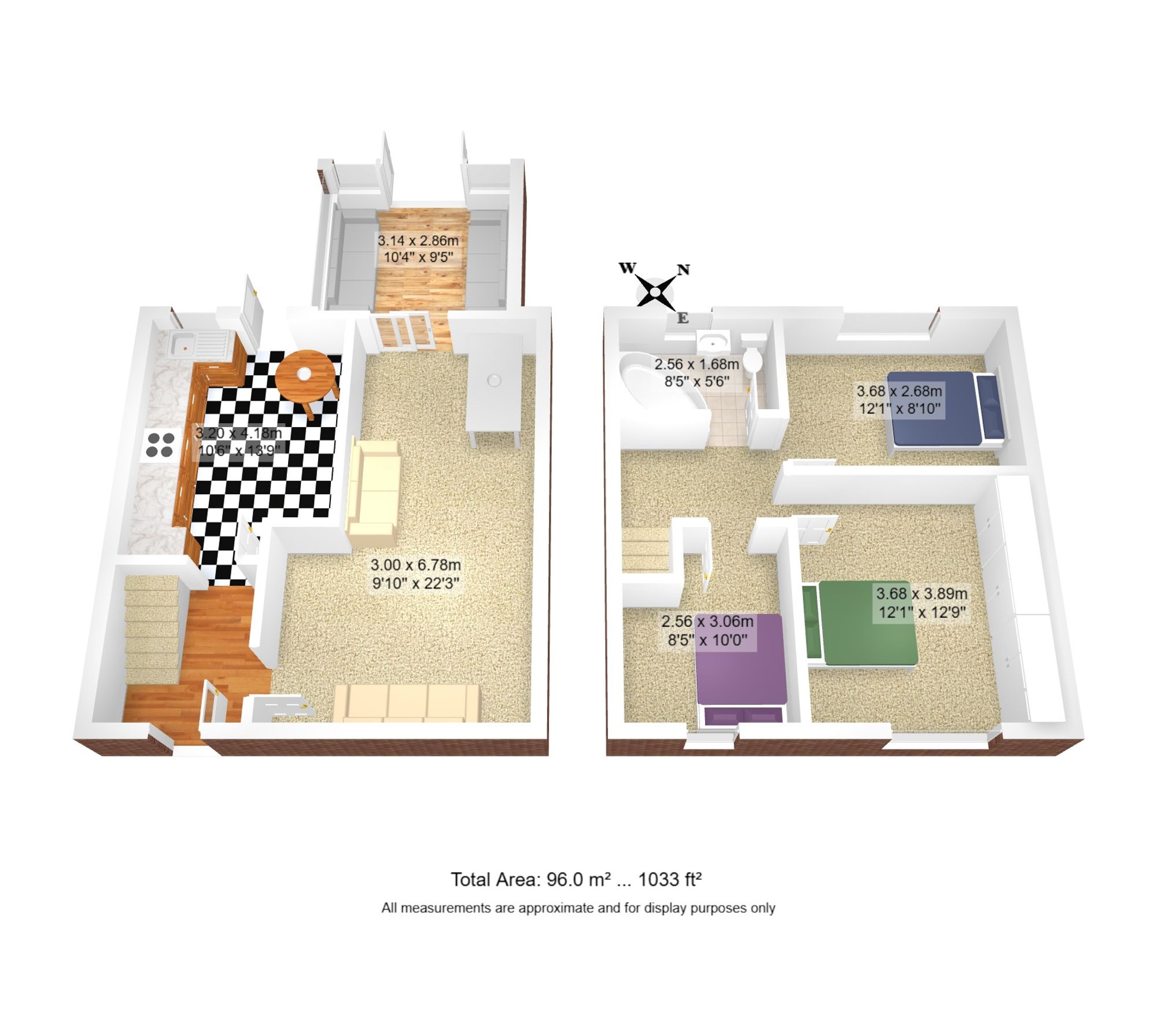 3 bed terraced house for sale in Neville Drive, Manchester - Property floorplan
