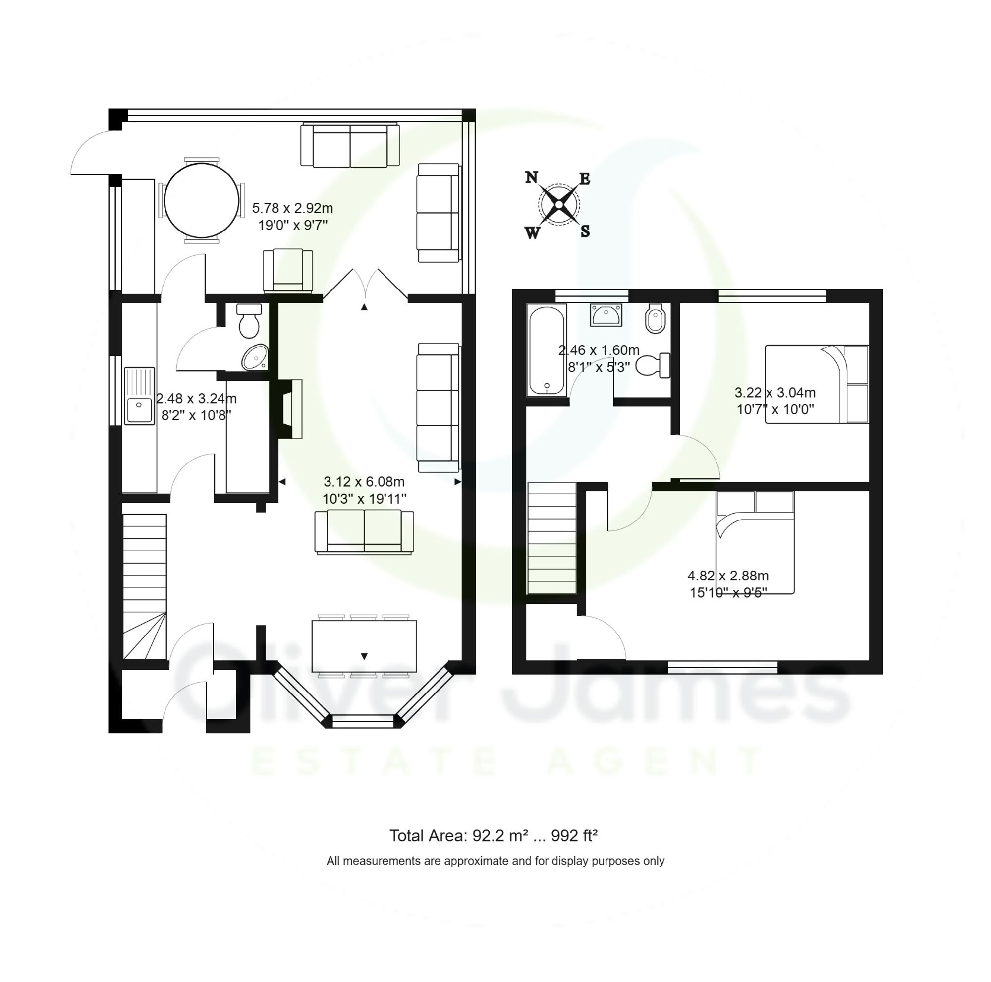 2 bed end of terrace house for sale in Mount Pleasant, Chorley - Property floorplan