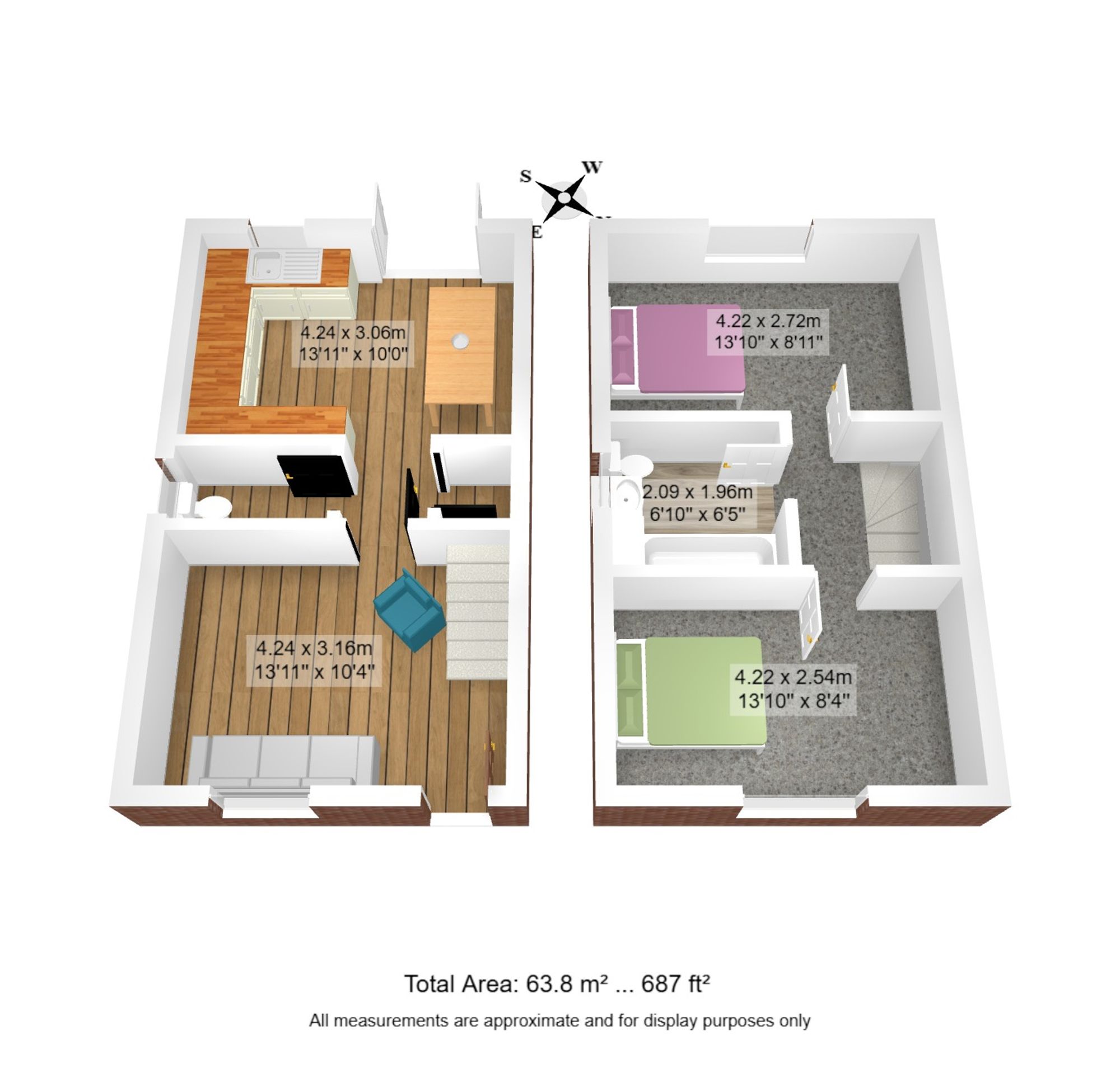 2 bed semi-detached house for sale in Glazebrook Meadows, Warrington - Property floorplan