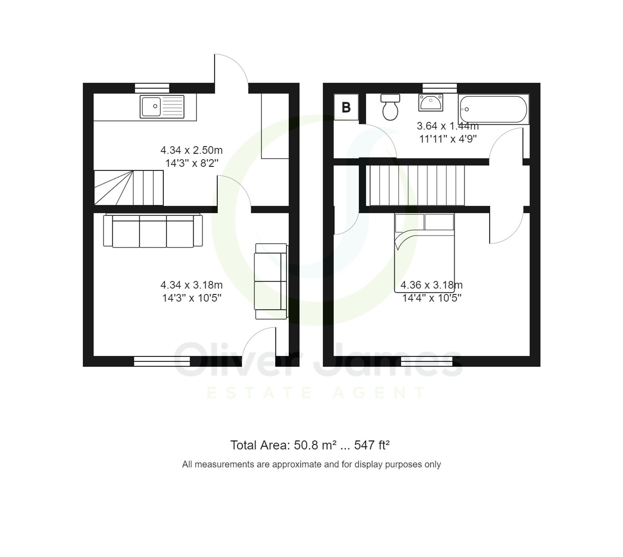 1 bed terraced house for sale in Dixon Street, Manchester - Property floorplan