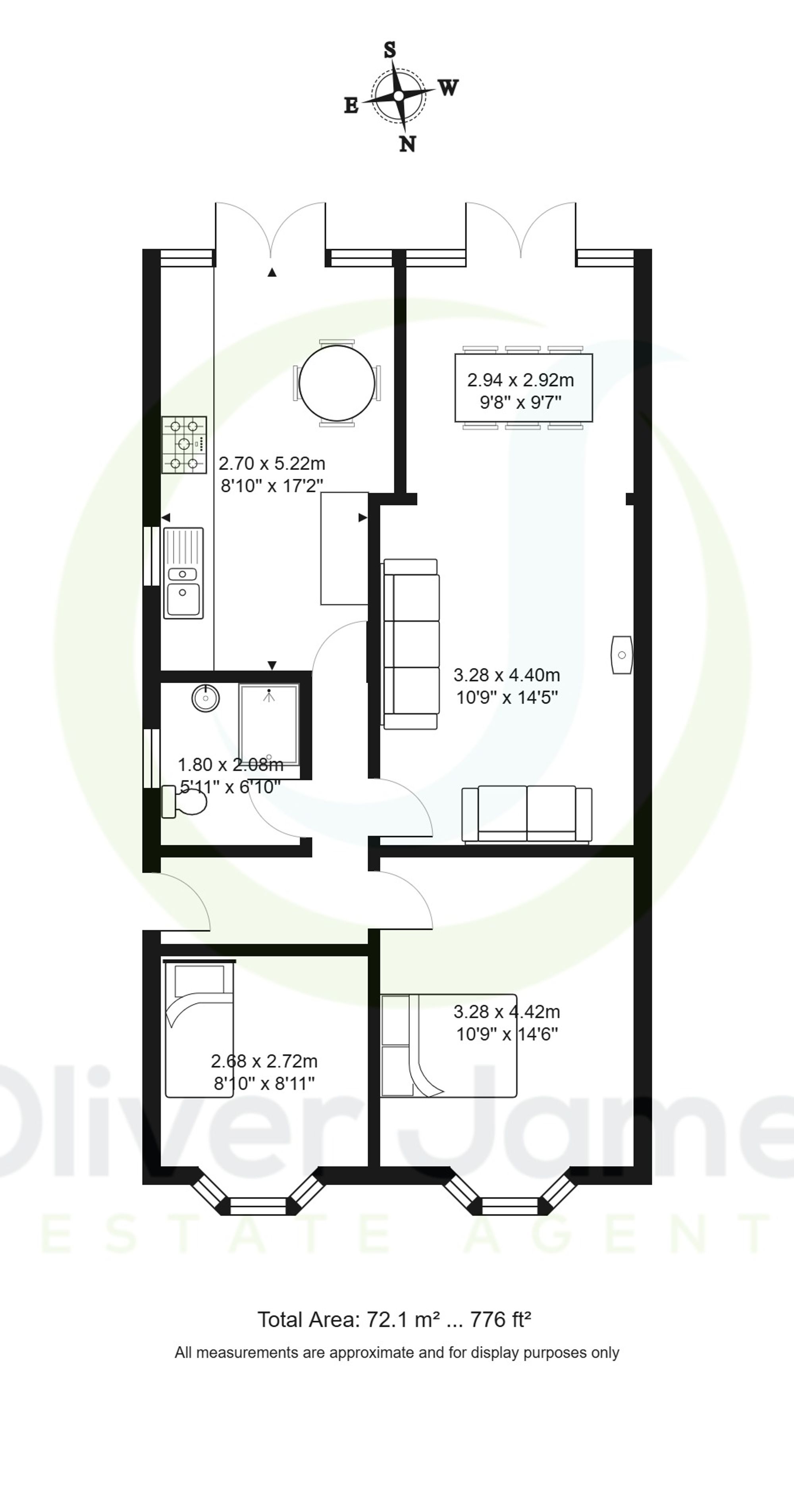 2 bed semi-detached bungalow for sale in School Lane, Manchester - Property floorplan