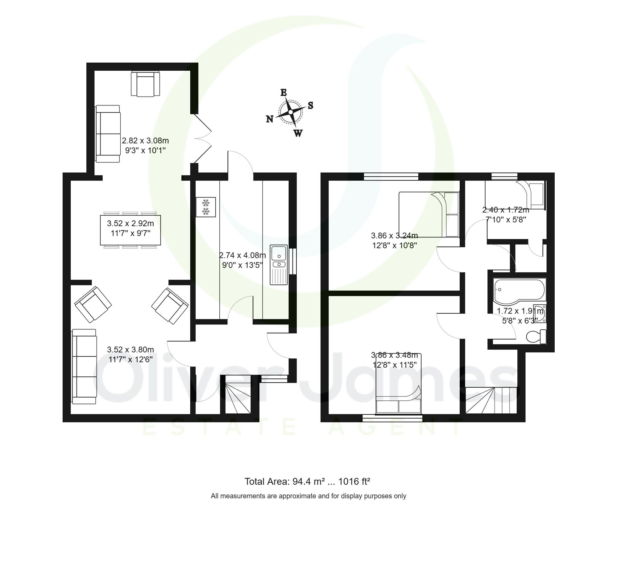 3 bed semi-detached house for sale in Lords Street, Manchester - Property floorplan