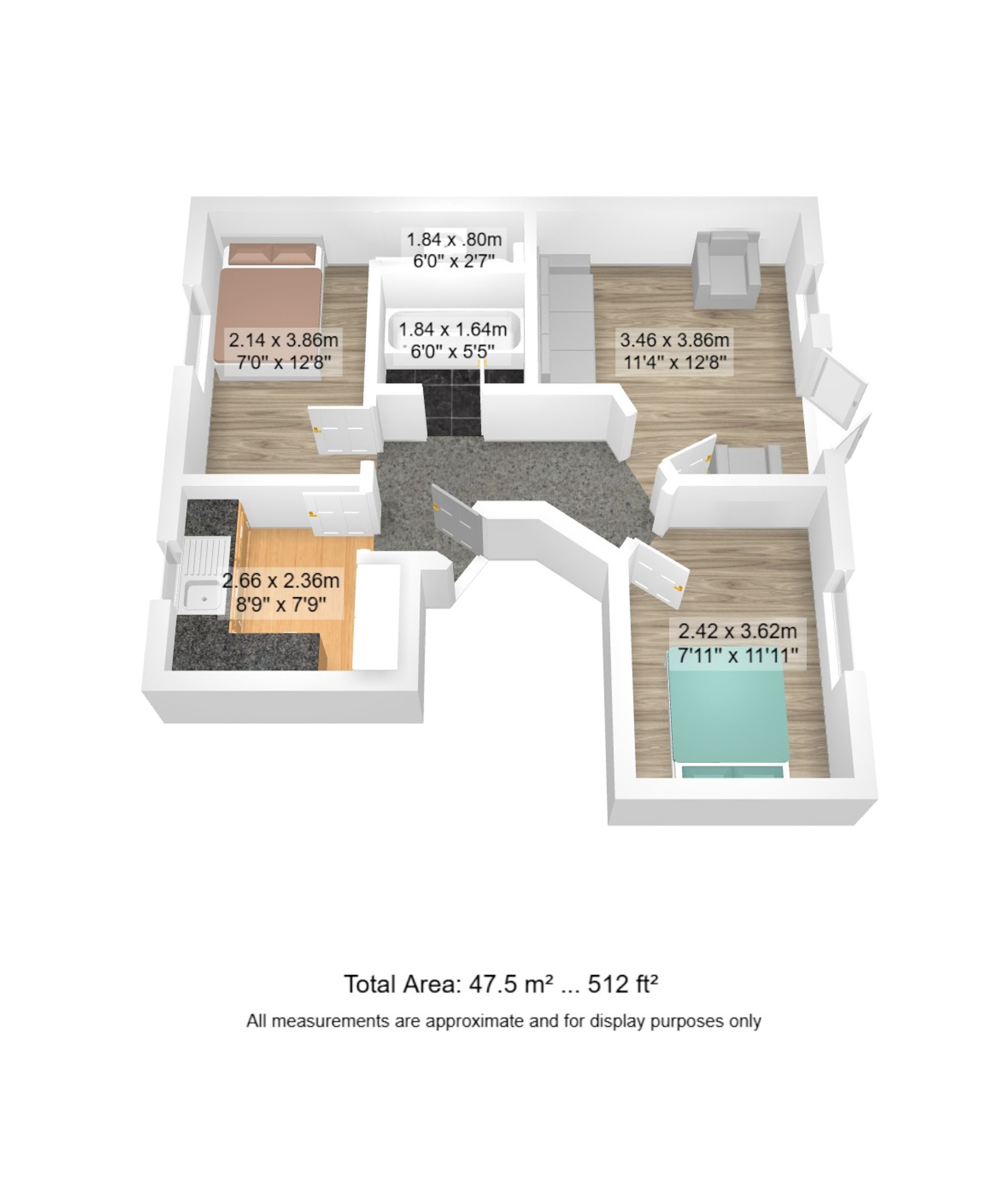 2 bed flat for sale in Apple Blossom Grove, Manchester - Property floorplan