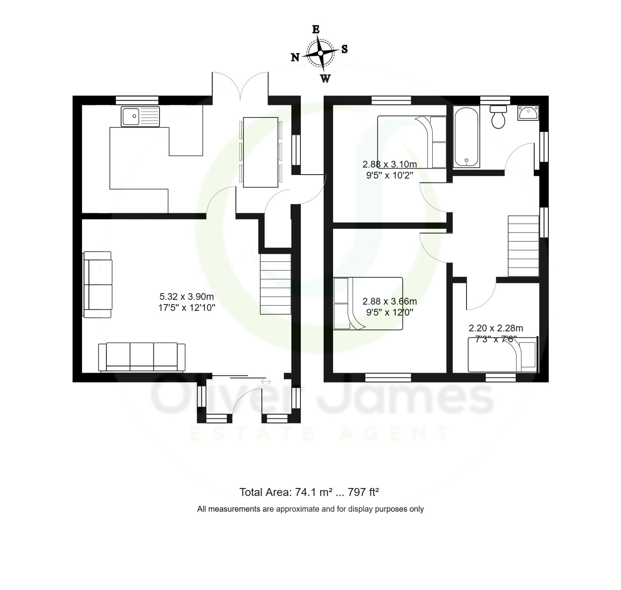 3 bed semi-detached house for sale in Rose Avenue, Manchester - Property floorplan