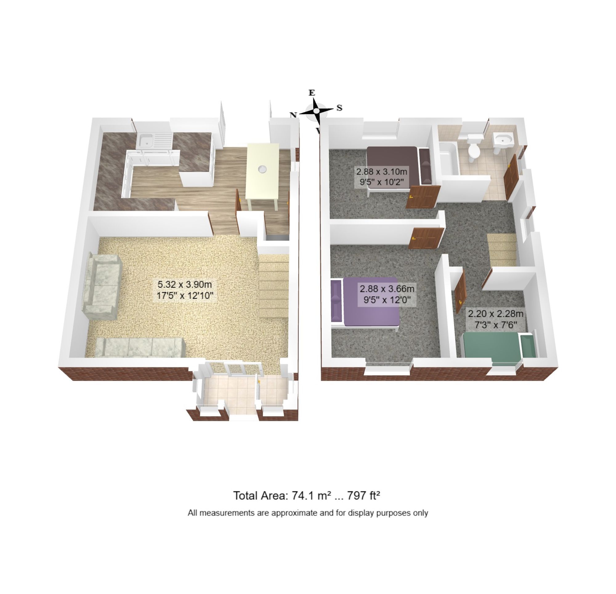 3 bed semi-detached house for sale in Rose Avenue, Manchester - Property floorplan