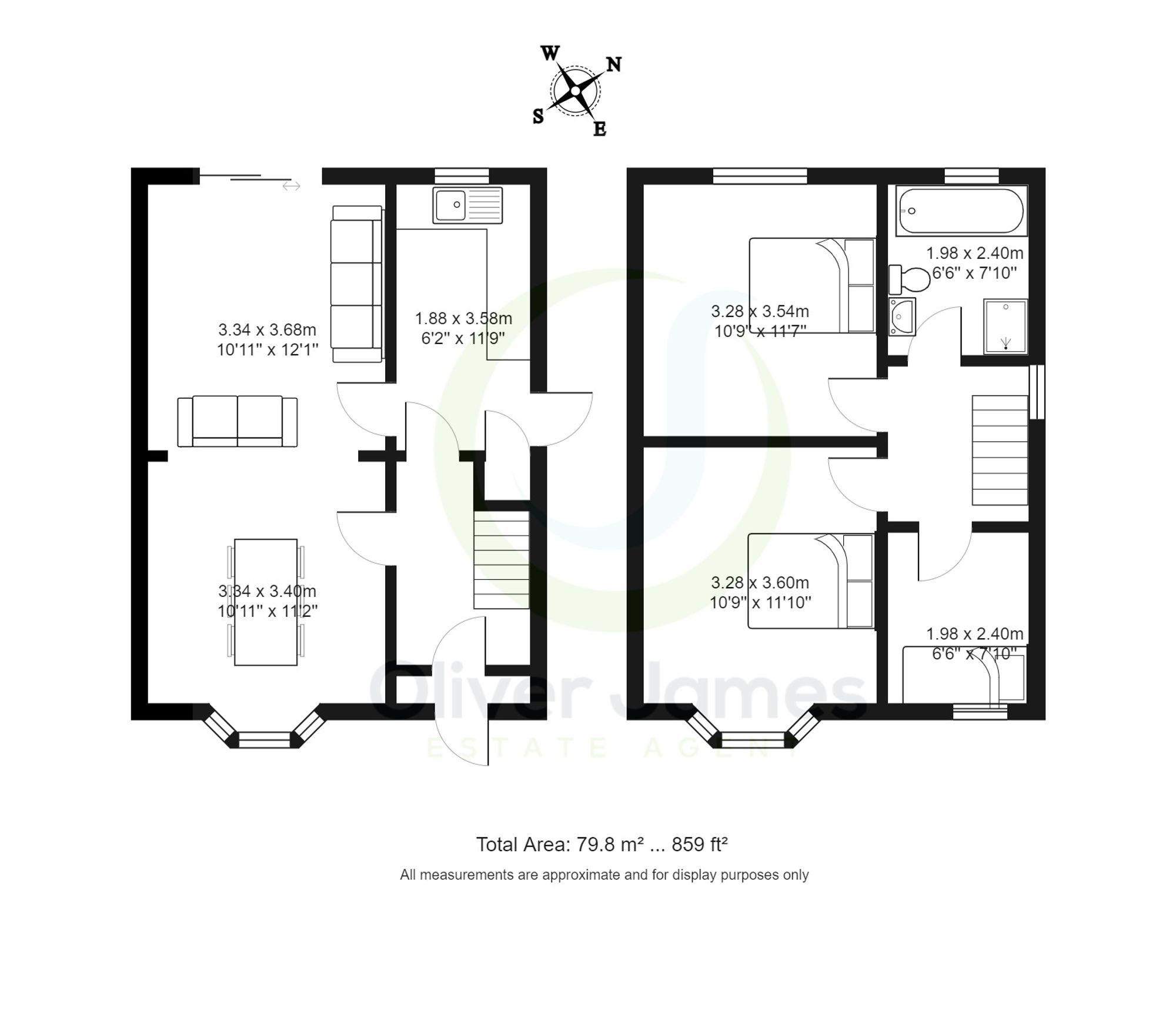 3 bed house for sale in Parkstone Road, Manchester - Property floorplan