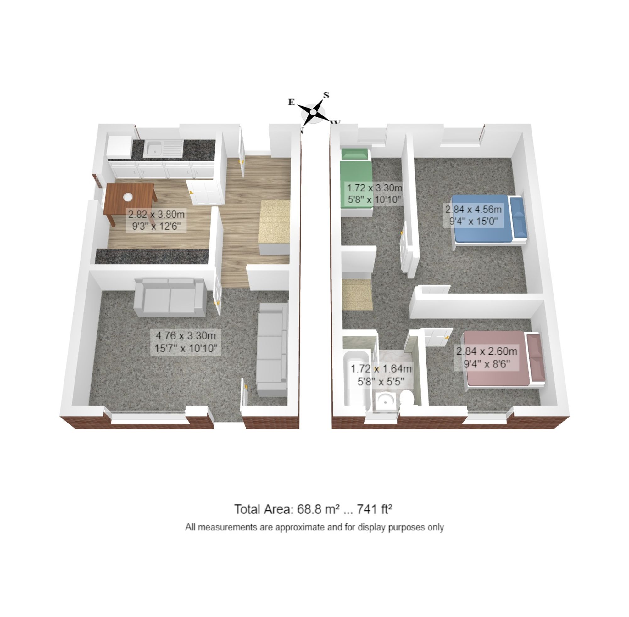 3 bed mid-terraced house for sale in Linnet Drive, Manchester - Property floorplan