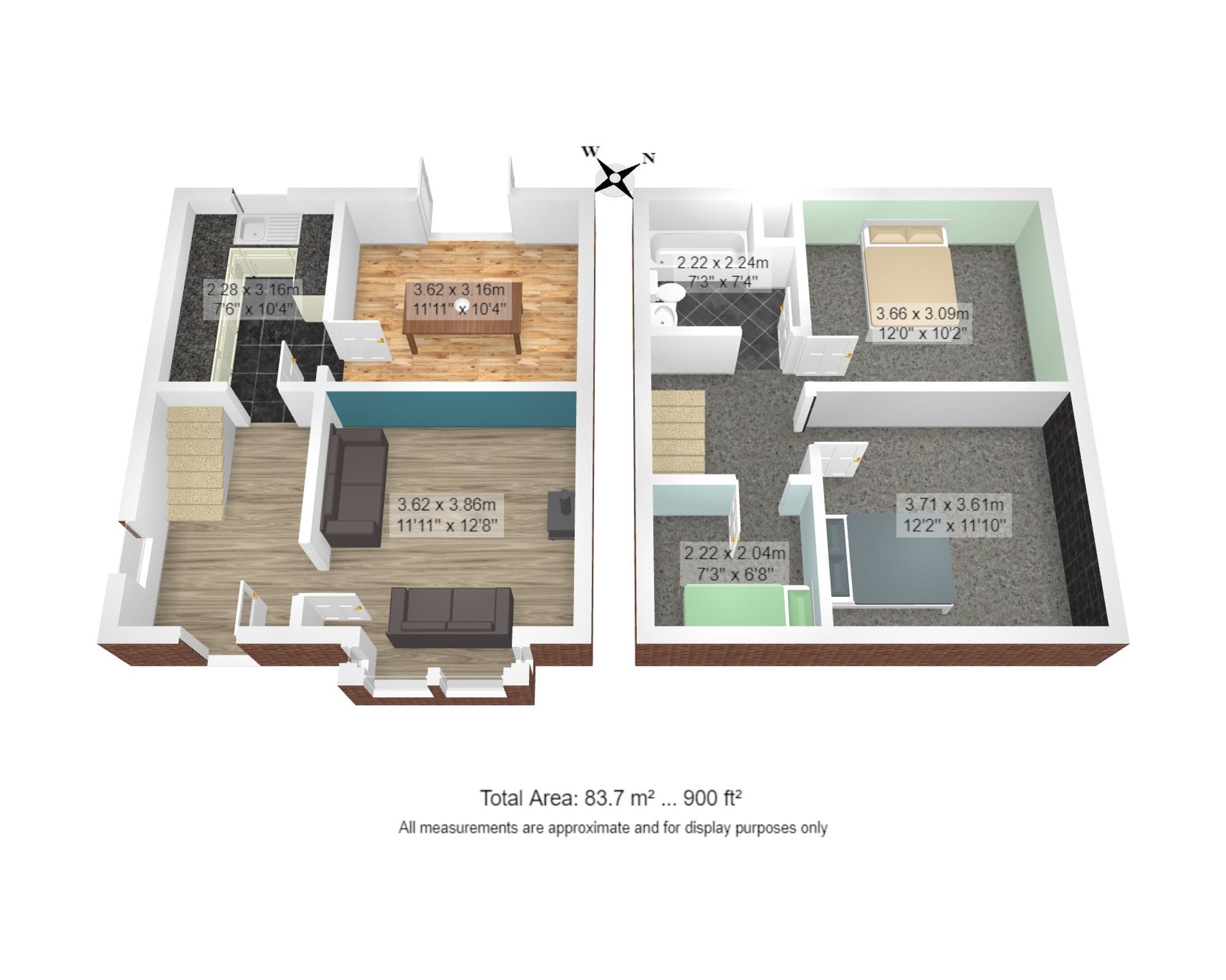 3 bed semi-detached house for sale in Woodbine Avenue, Manchester - Property floorplan