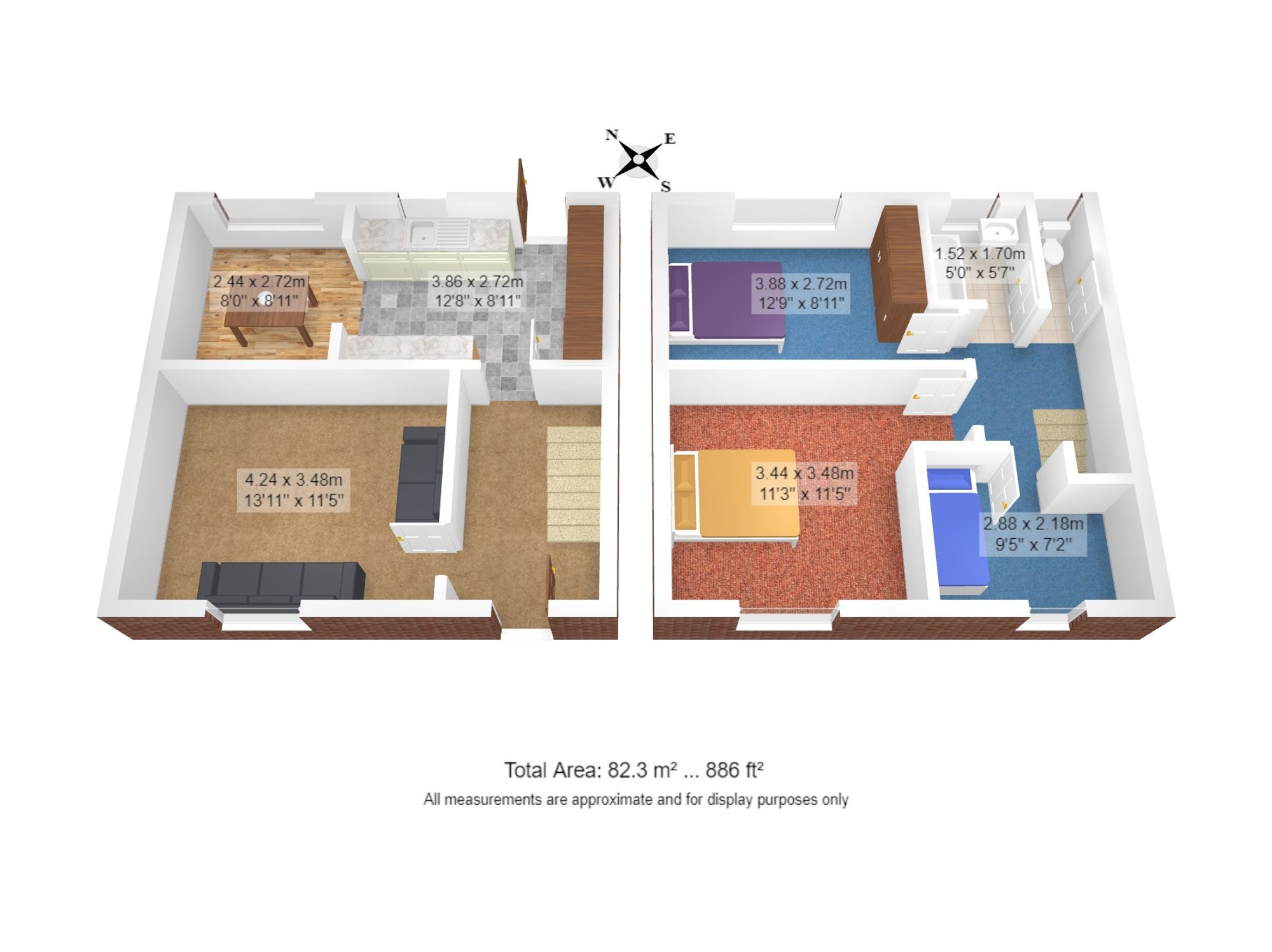 3 bed house for sale in Durham Grove, Manchester - Property floorplan