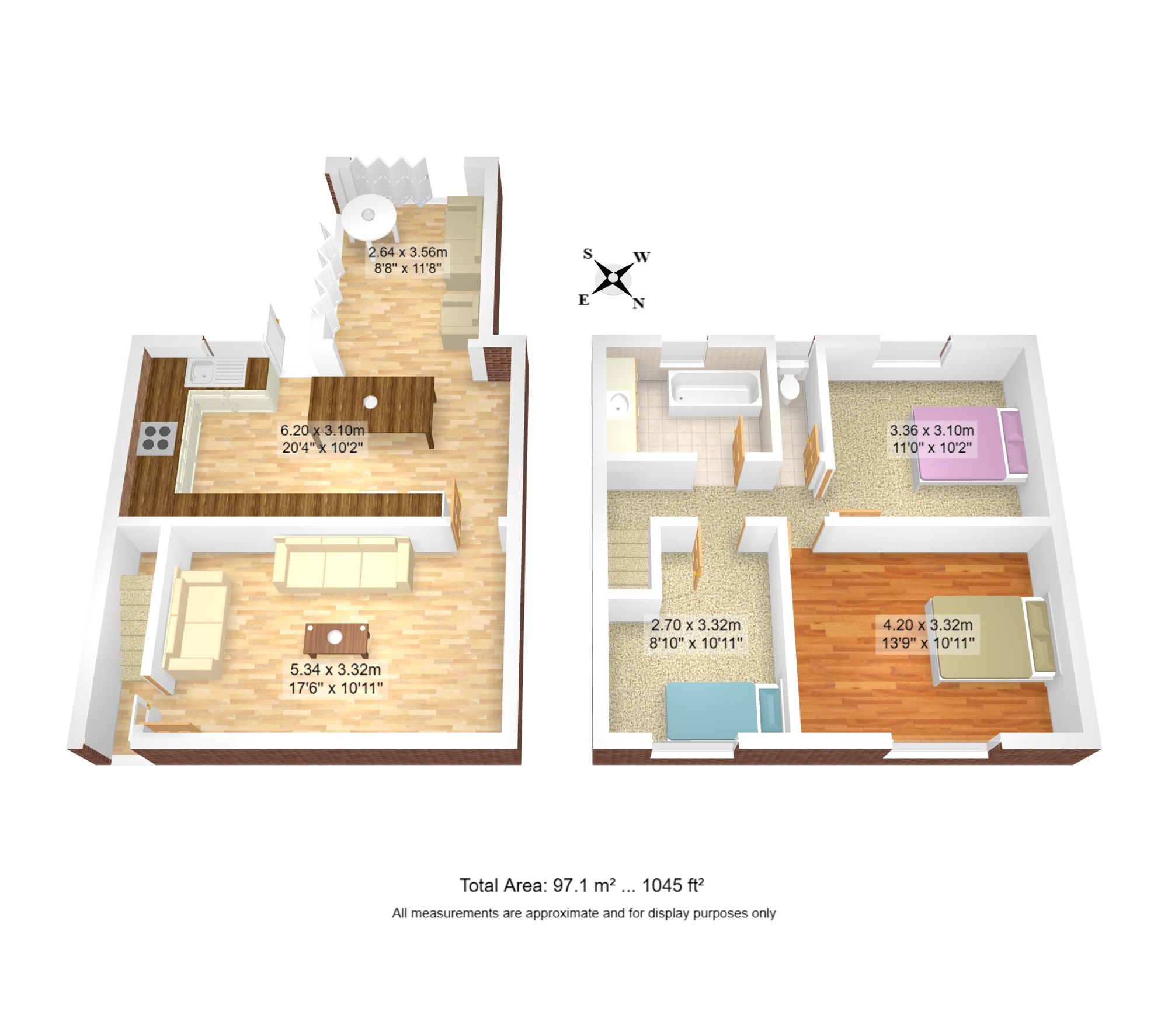 3 bed terraced house for sale in Birch Road, Warrington - Property floorplan