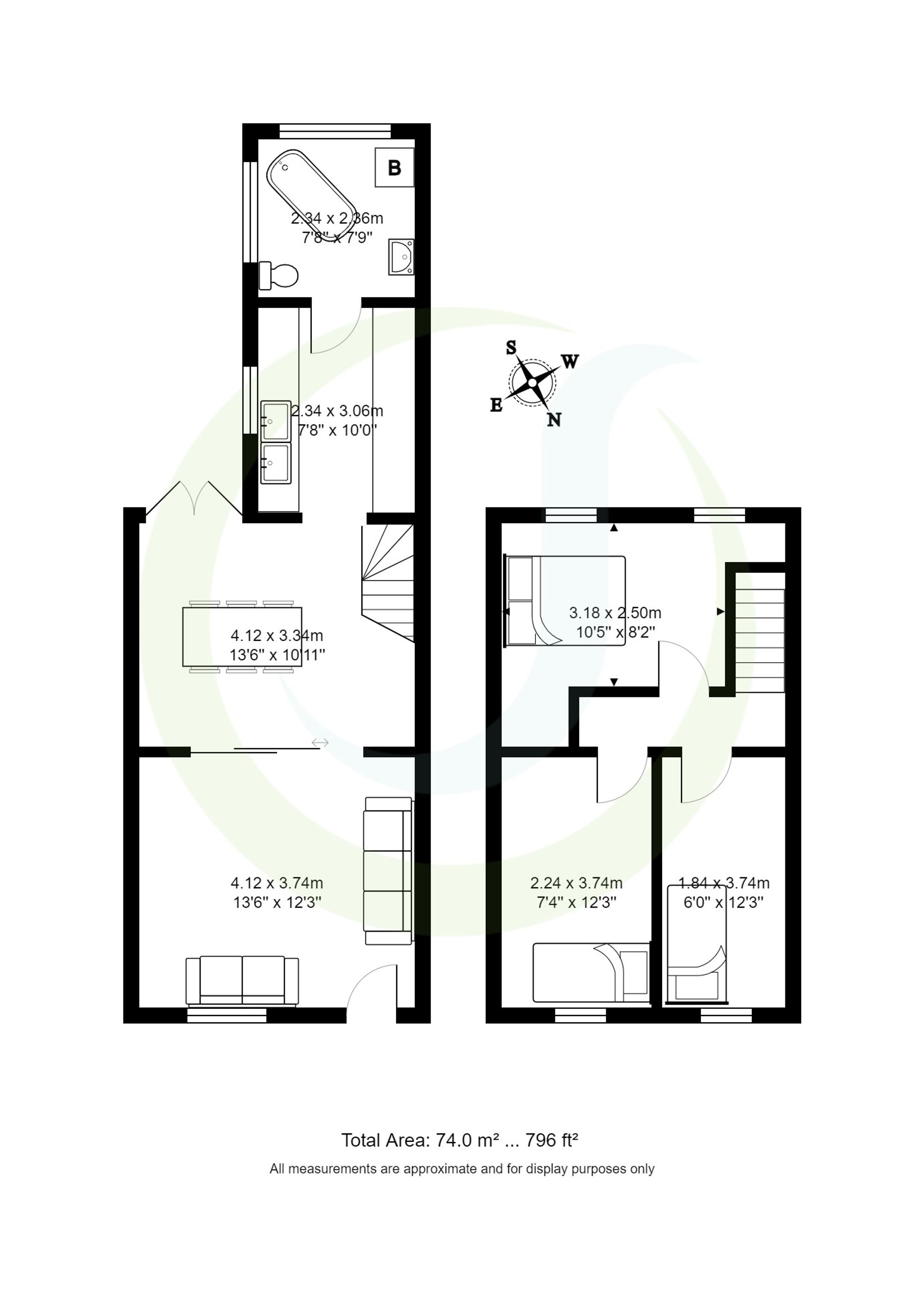 3 bed terraced house for sale in New Moss Road, Manchester - Property floorplan