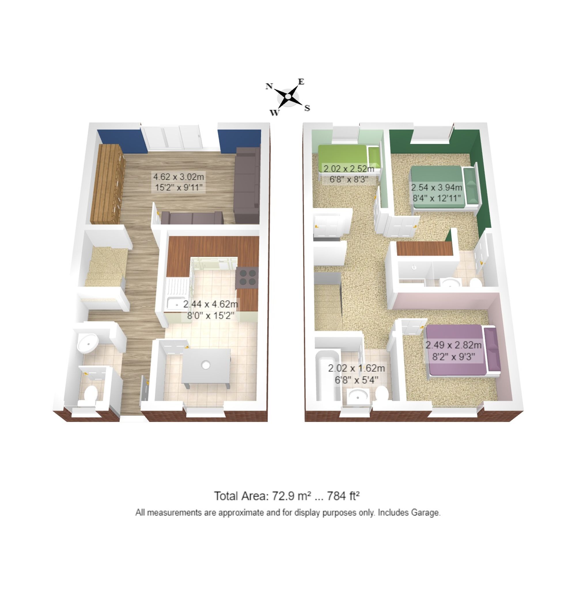 3 bed end of terrace house for sale in Roseway Avenue, Manchester - Property floorplan