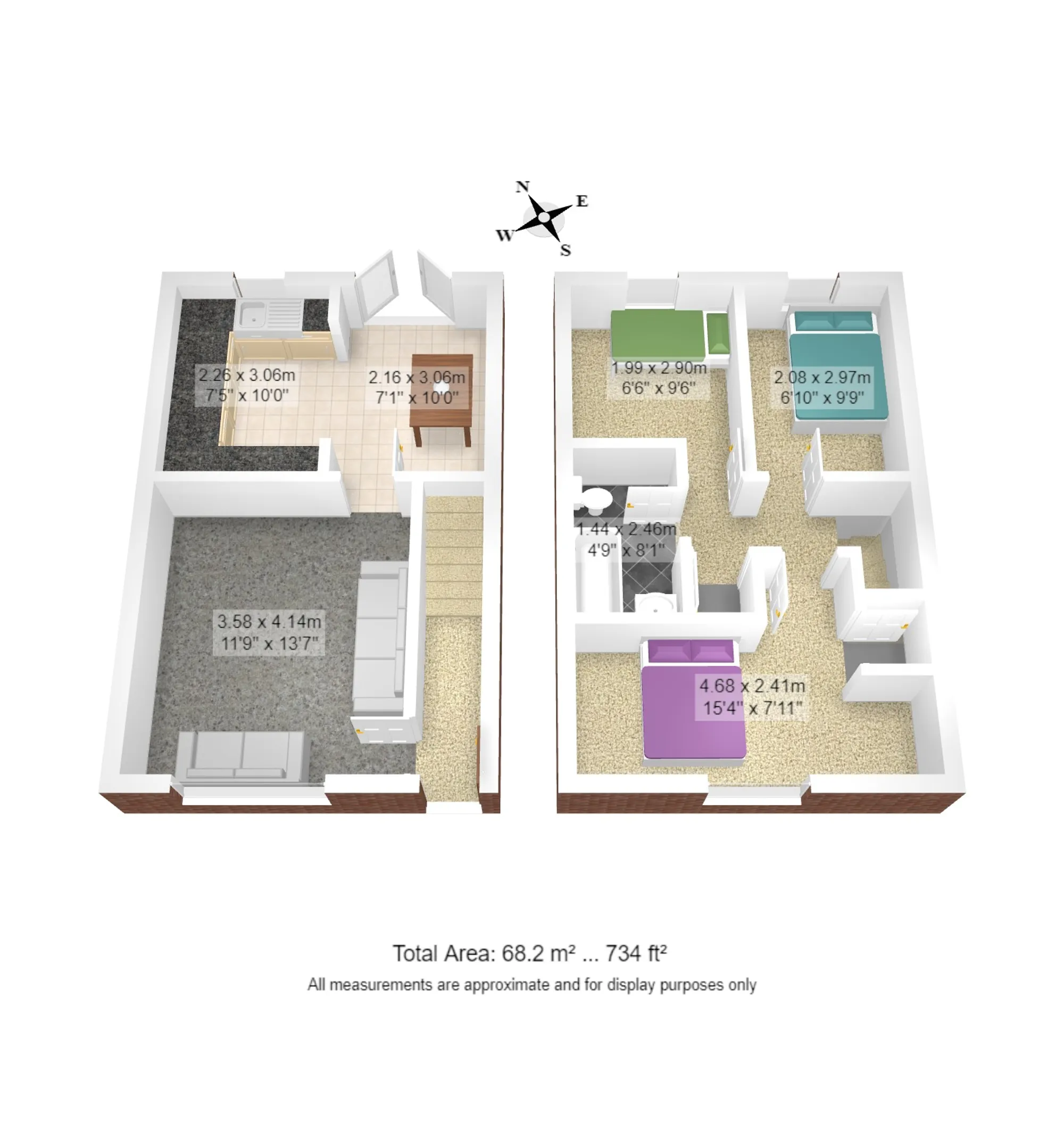 3 bed house for sale in Sienna Close, Manchester - Property floorplan