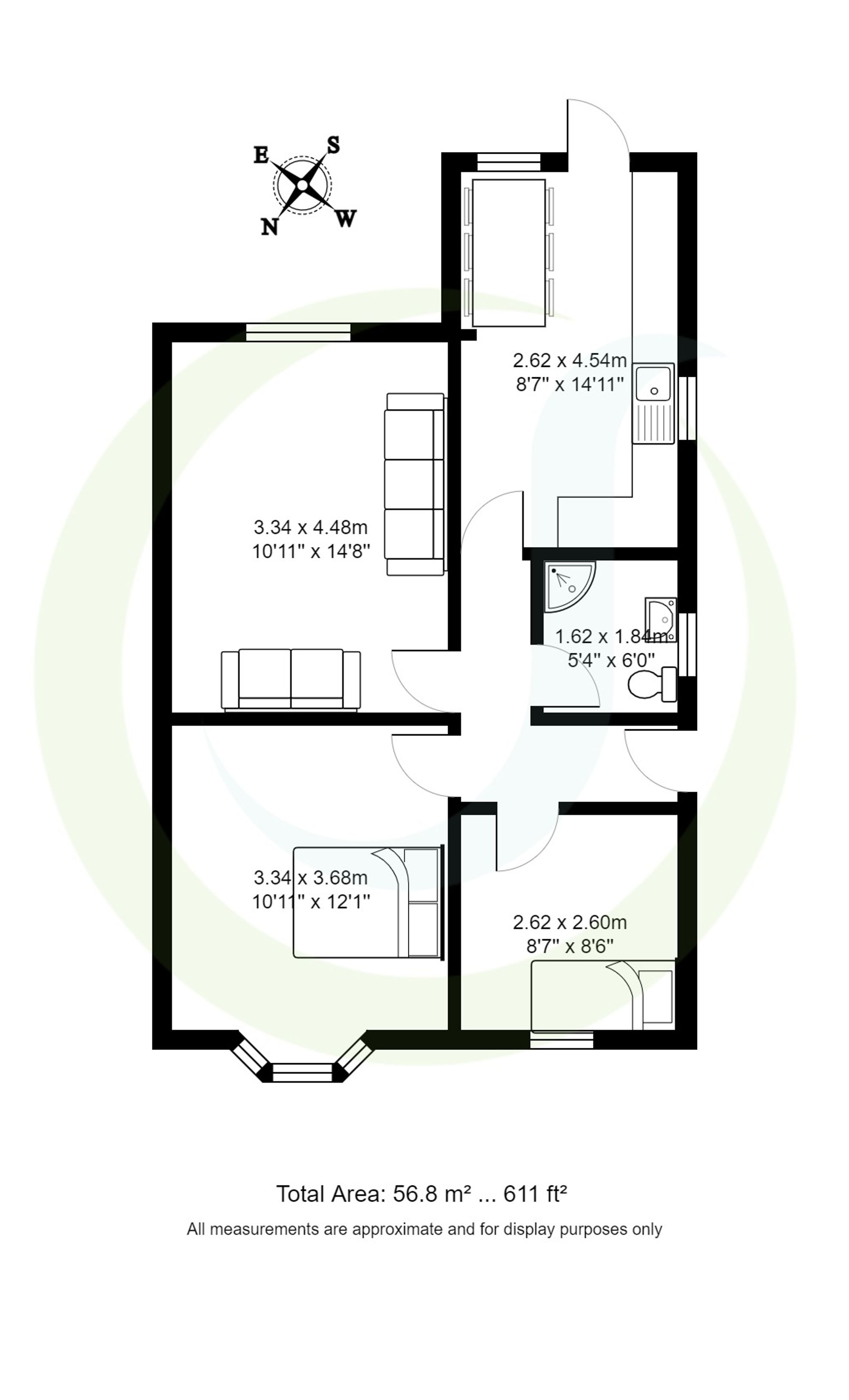 2 bed semi-detached bungalow for sale in Sunningdale Drive, Manchester - Property floorplan