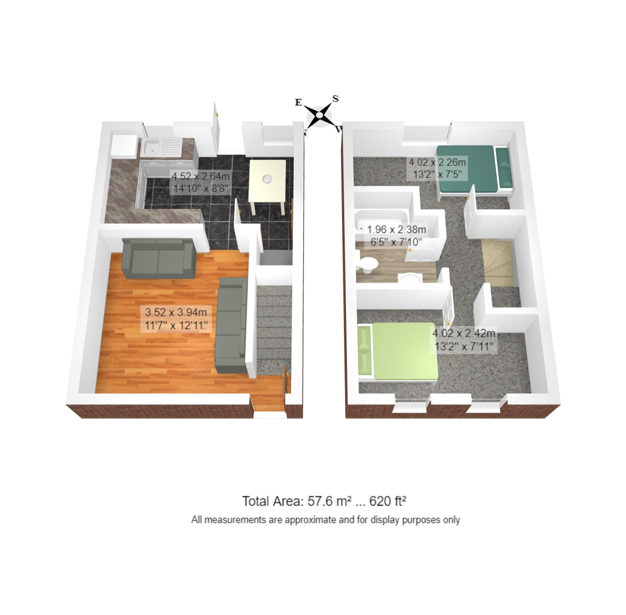 2 bed end of terrace house for sale in Pasturegreen Way, Manchester - Property floorplan