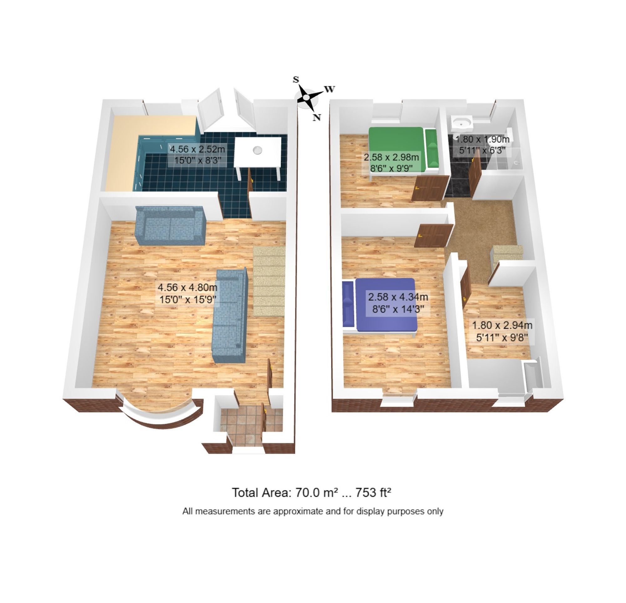 3 bed mid-terraced house for sale in Halstead Drive, Irlam, M44 - Property floorplan