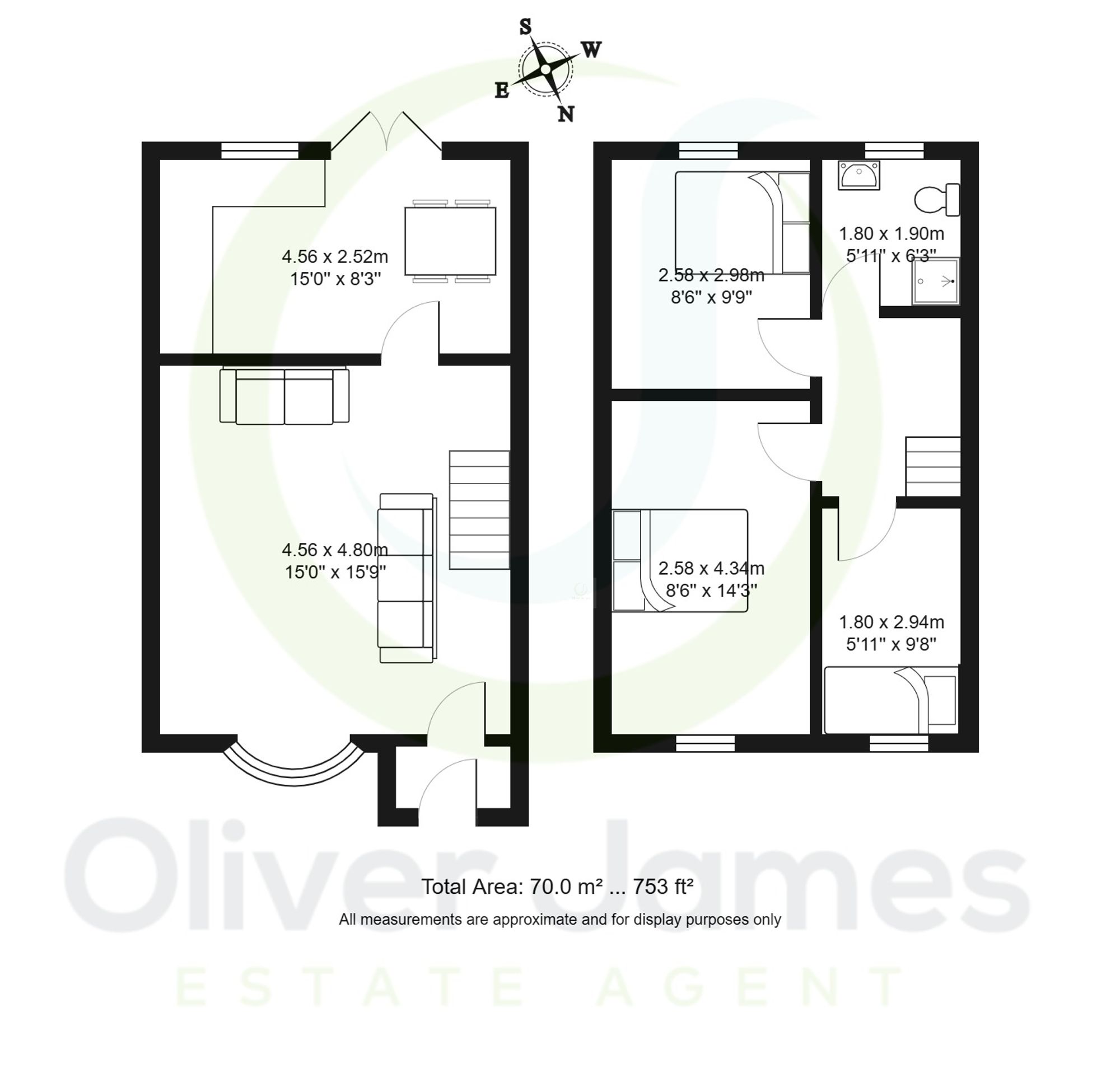 3 bed mid-terraced house for sale in Halstead Drive, Irlam, M44 - Property floorplan