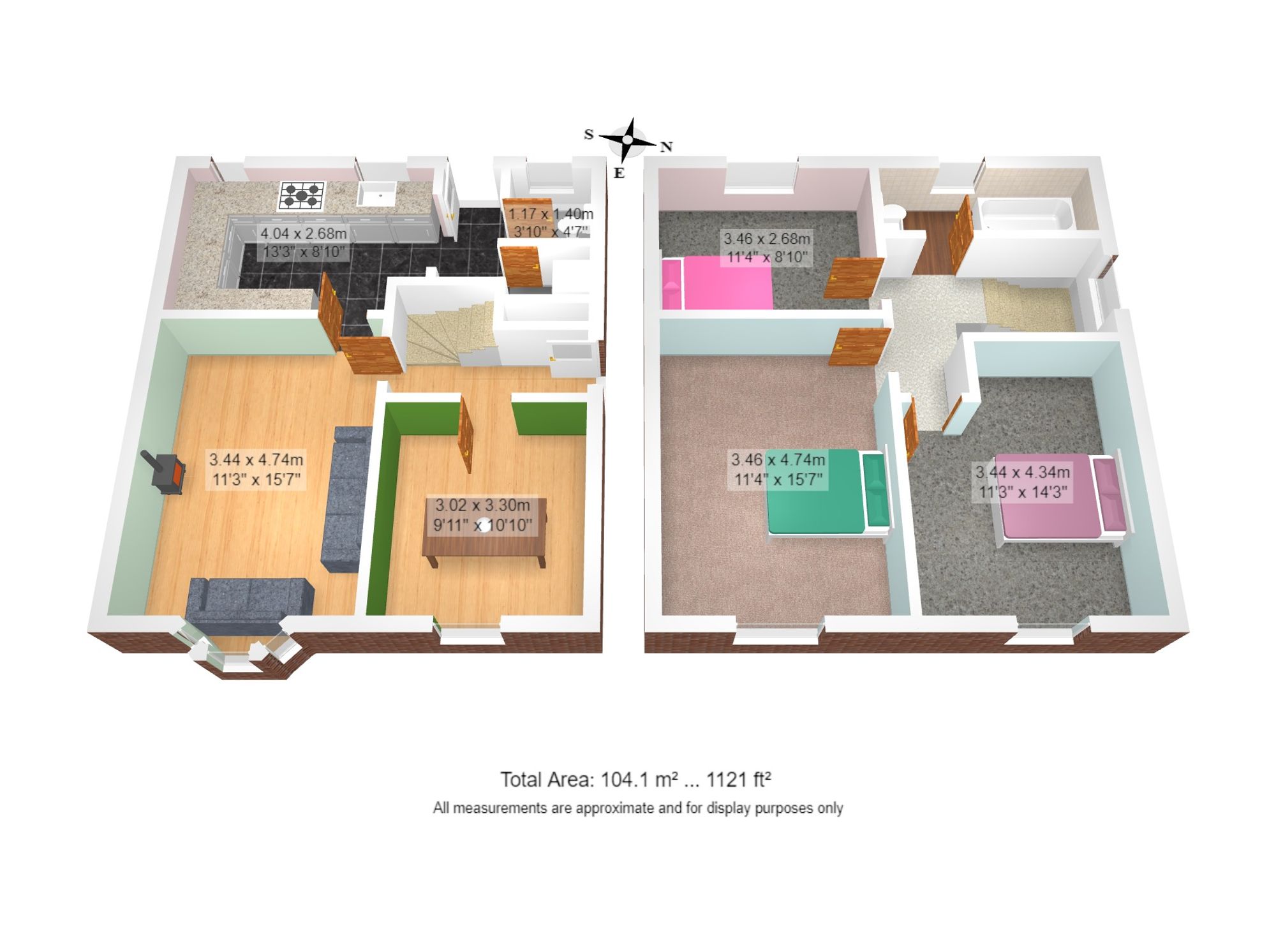 3 bed house for sale in Graham Crescent, Manchester - Property floorplan