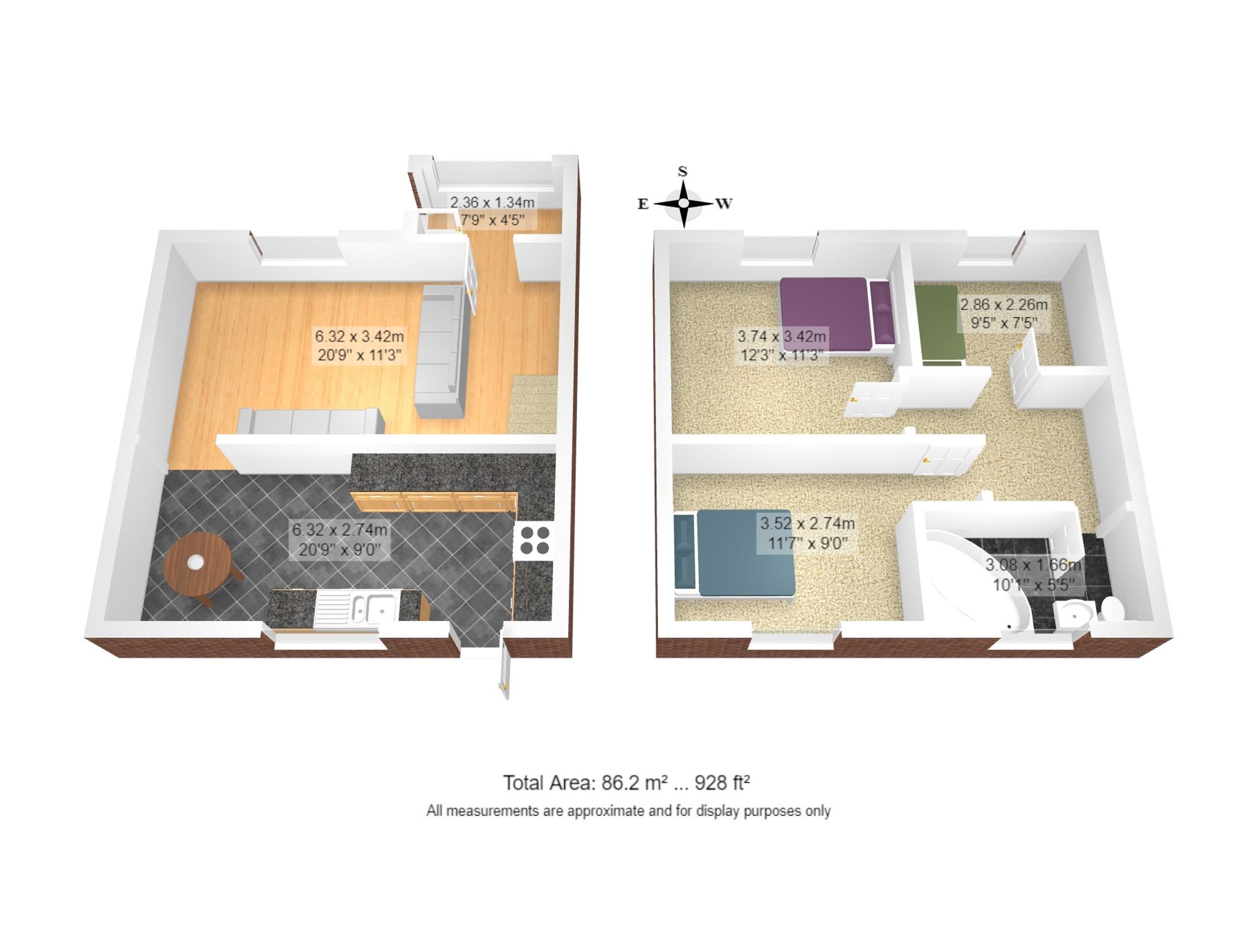 3 bed terraced house for sale in Flint Grove, Manchester - Property floorplan