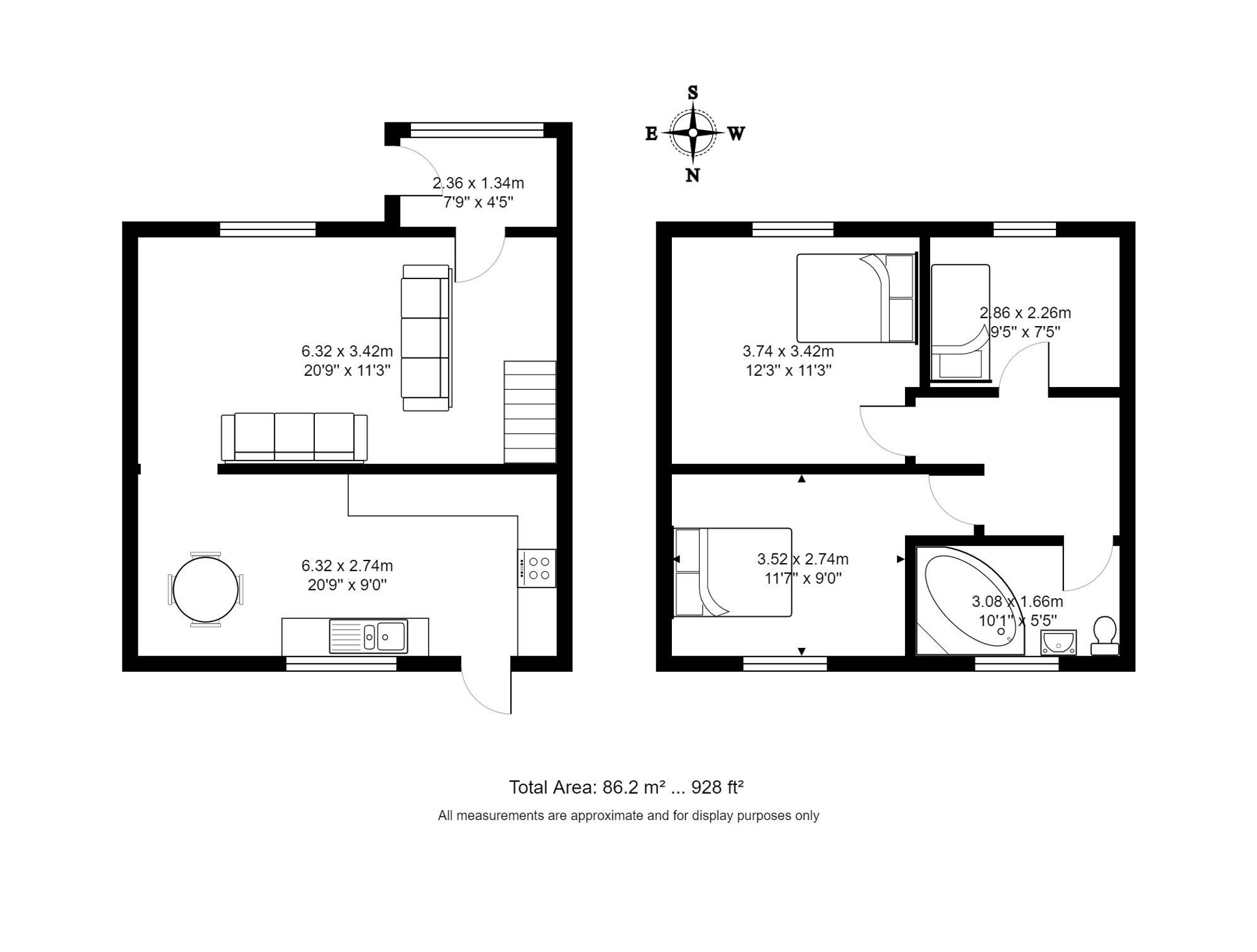 3 bed terraced house for sale in Flint Grove, Manchester - Property floorplan