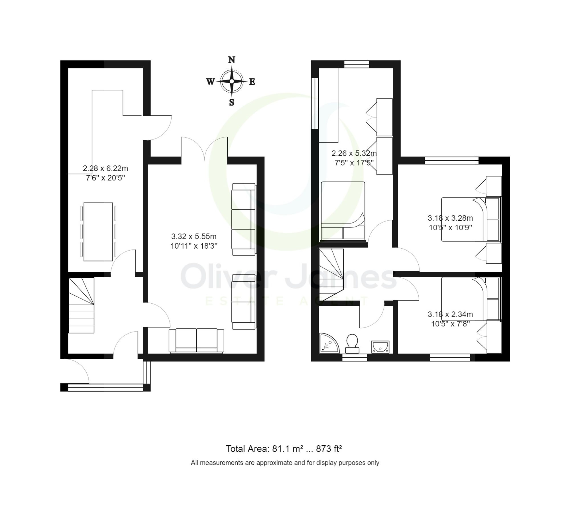 3 bed house for sale in Leyland Avenue, Manchester - Property floorplan