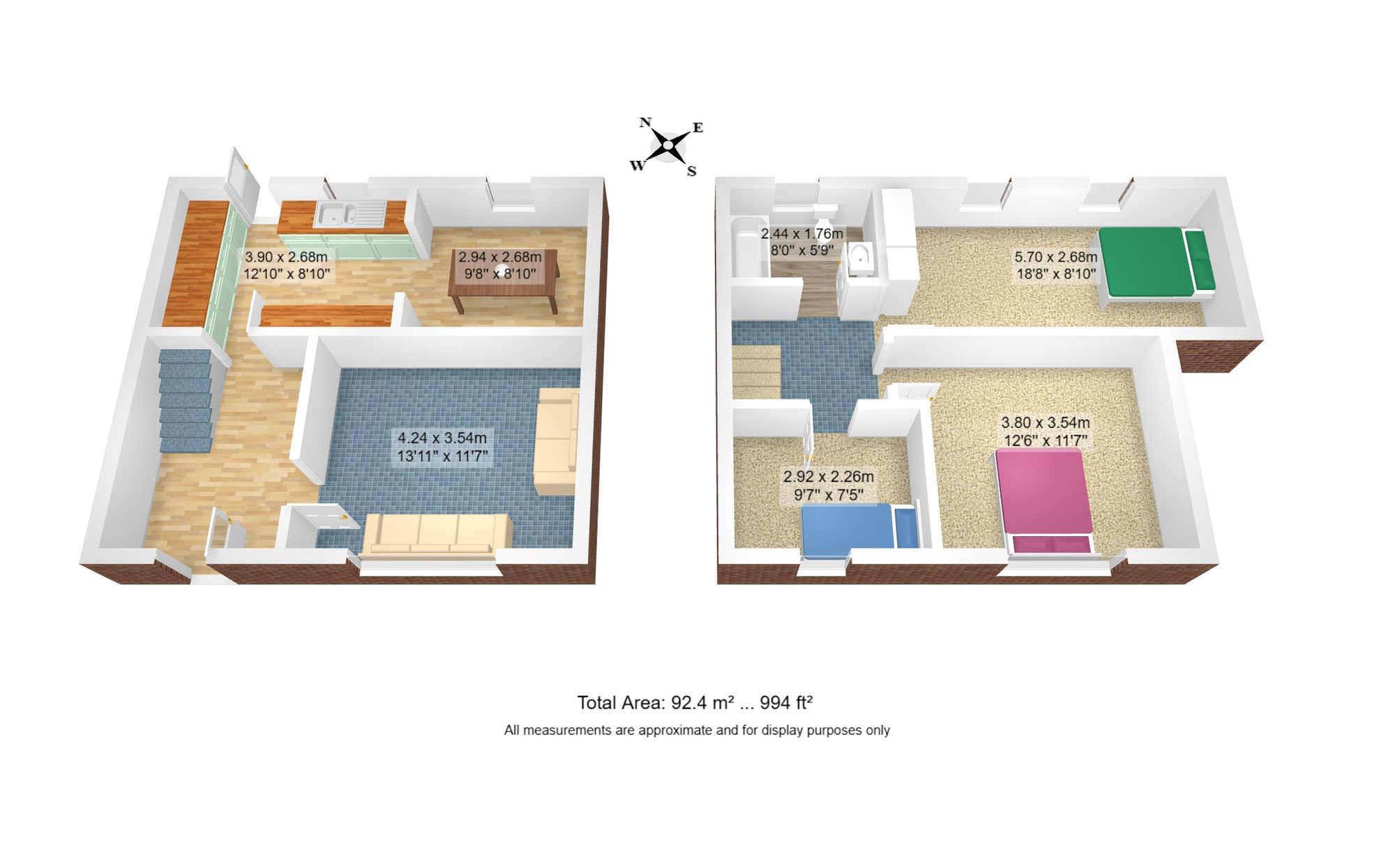 3 bed house for sale in Durham Grove, Manchester - Property floorplan