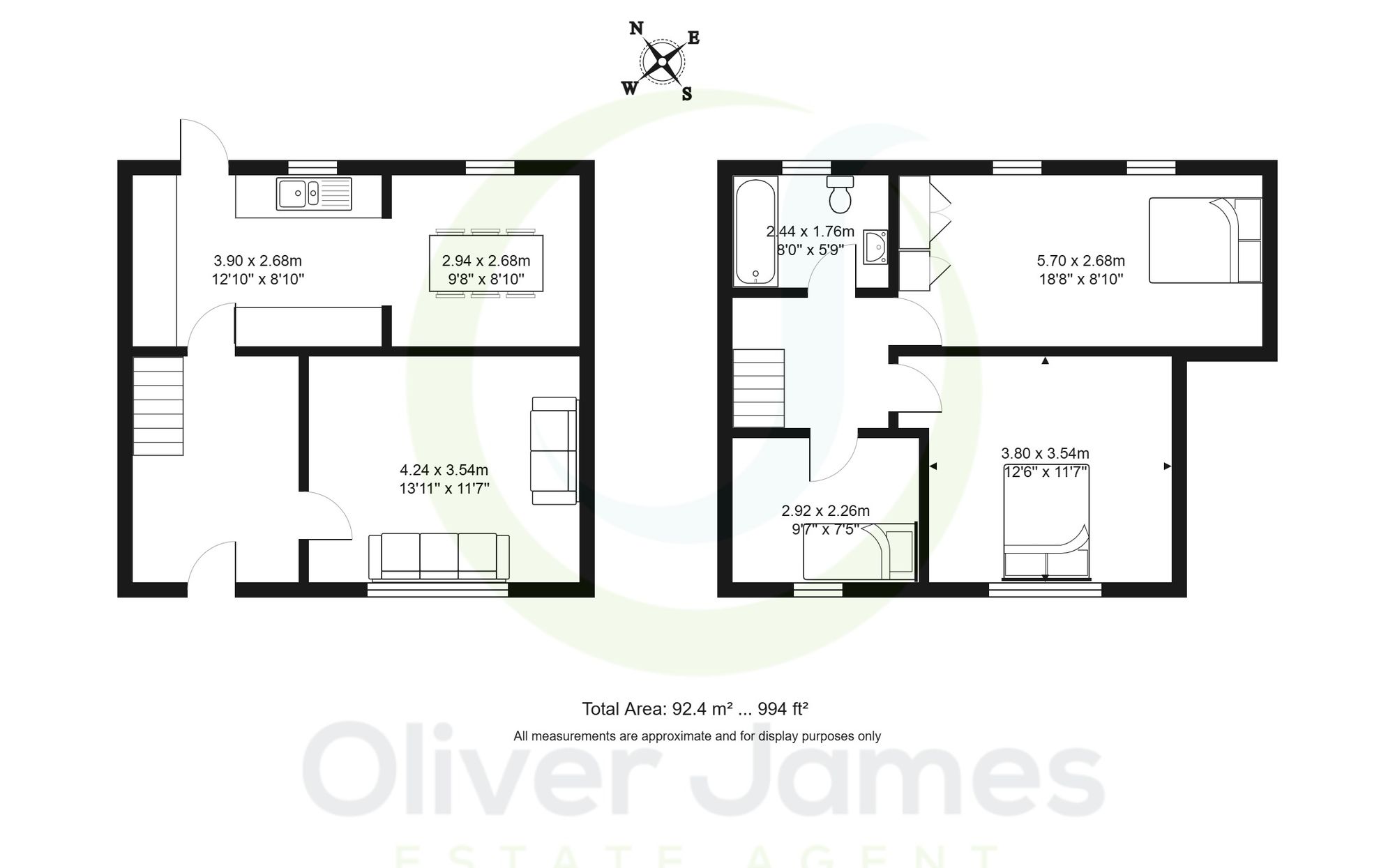 3 bed house for sale in Durham Grove, Manchester - Property floorplan