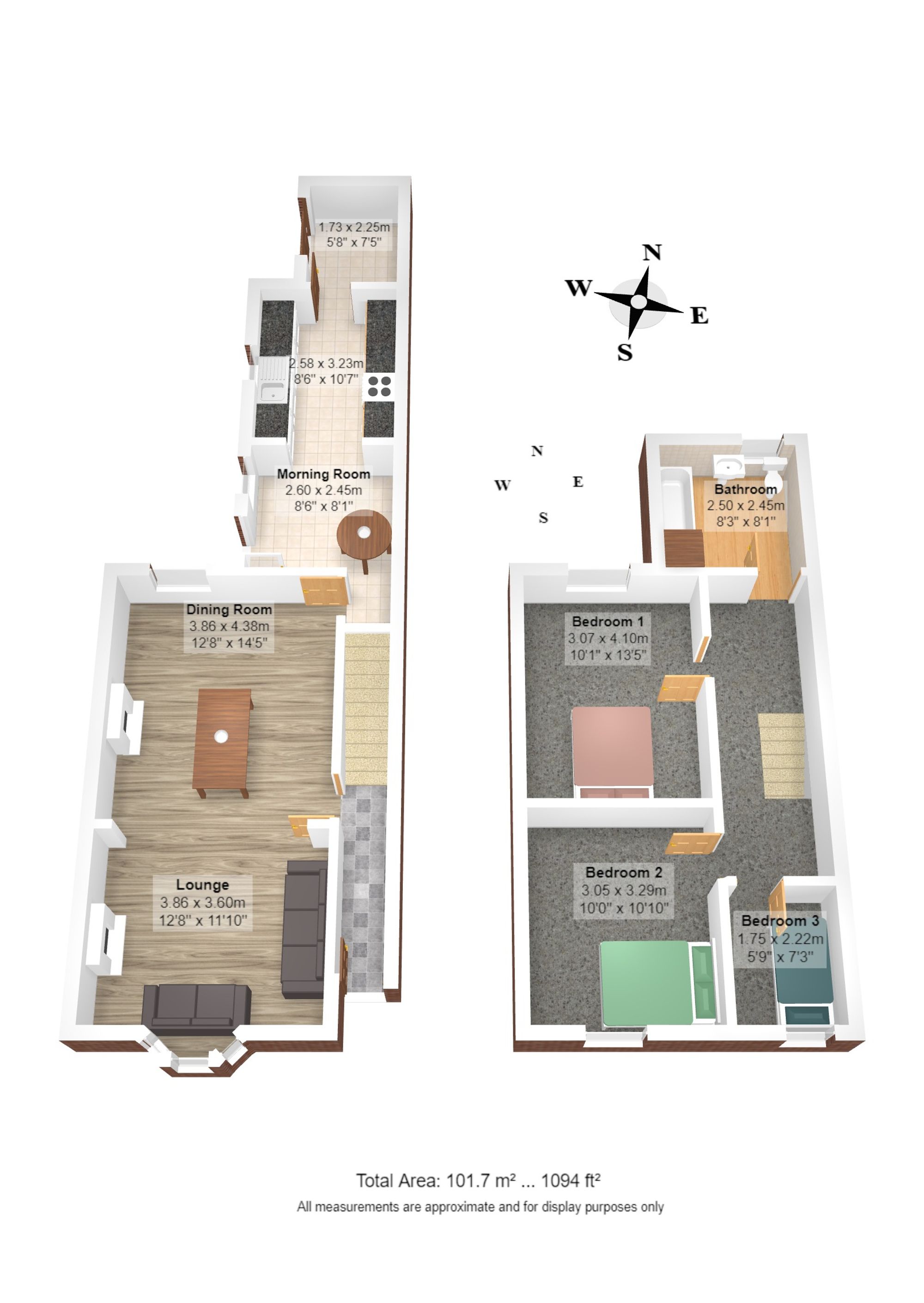 3 bed end of terrace house for sale in Dean Road, Manchester - Property floorplan