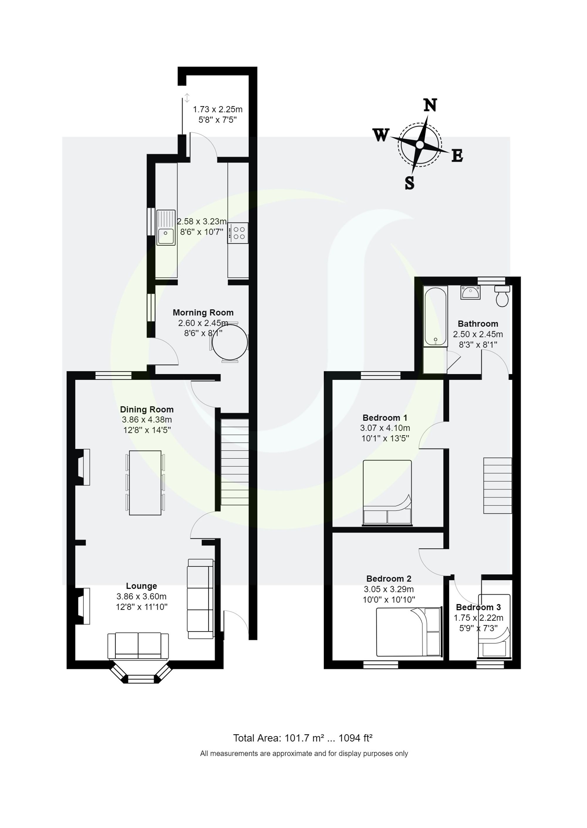 3 bed end of terrace house for sale in Dean Road, Manchester - Property floorplan