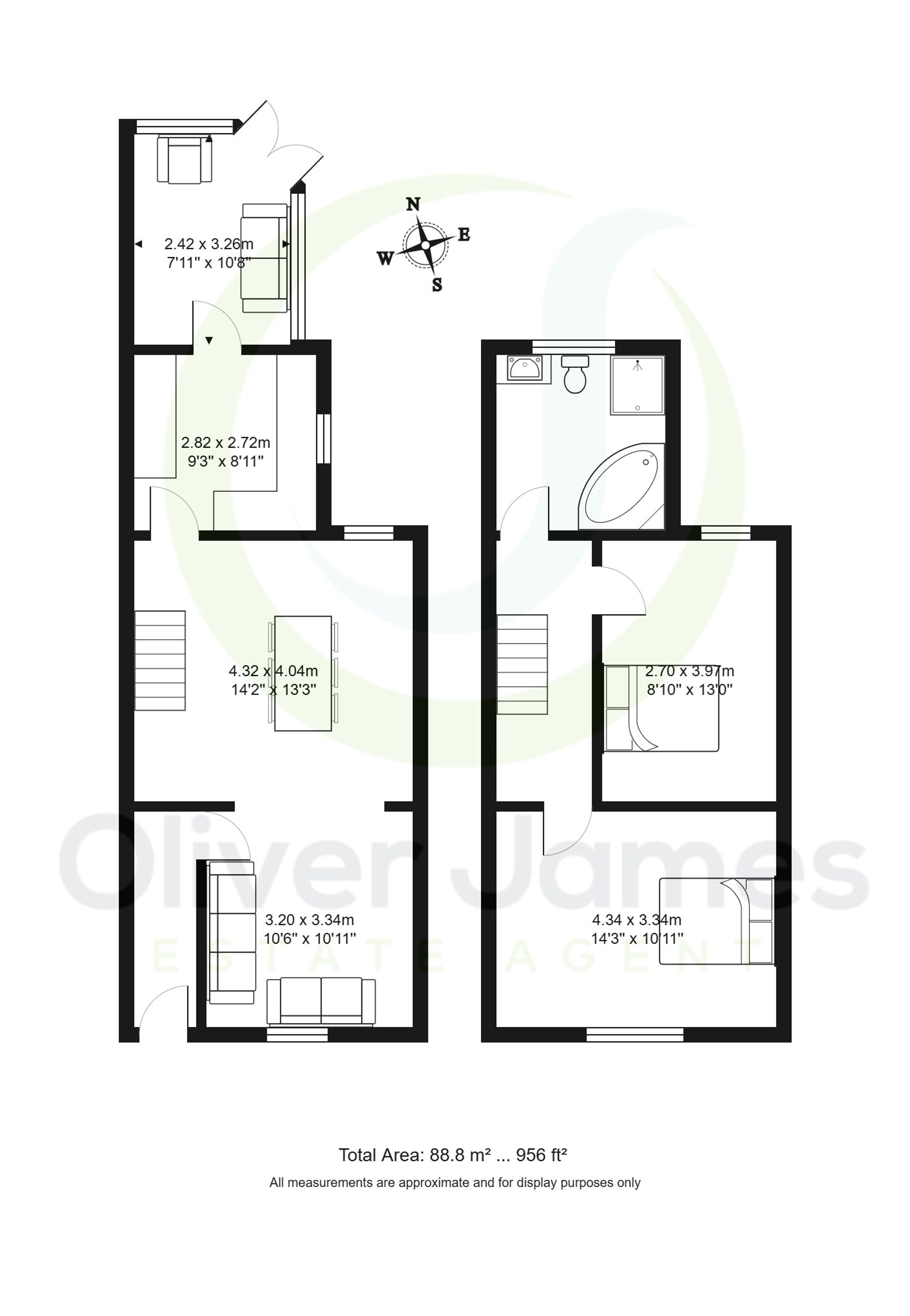 2 bed terraced house for sale in Atherton Lane, Manchester - Property floorplan