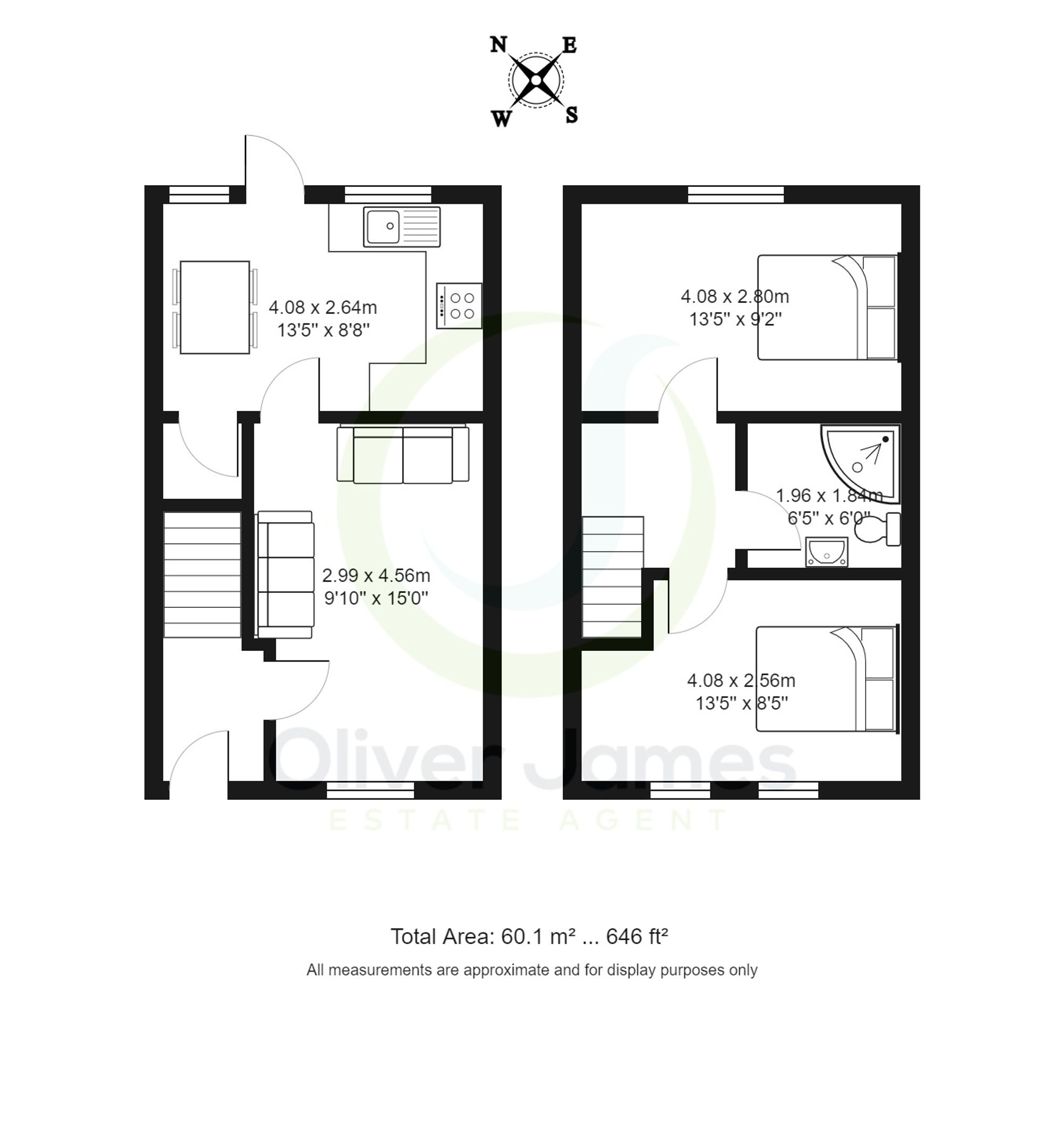 2 bed mid-terraced house for sale in Pipers Court, Manchester - Property floorplan