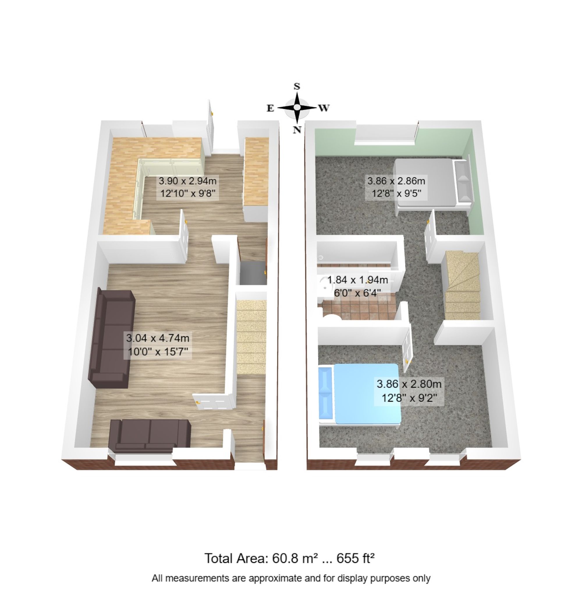 2 bed mid-terraced house for sale in Pasturegreen Way, Manchester - Property floorplan