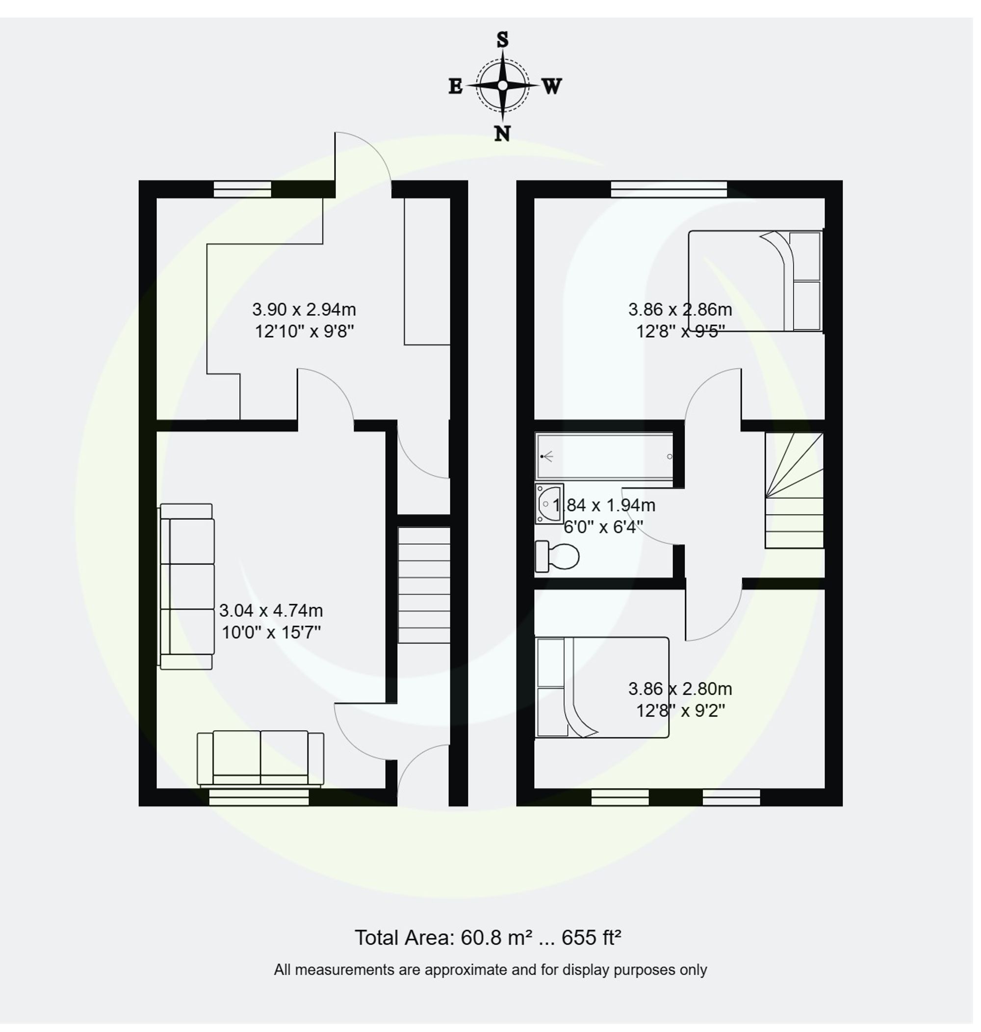 2 bed mid-terraced house for sale in Pasturegreen Way, Manchester - Property floorplan