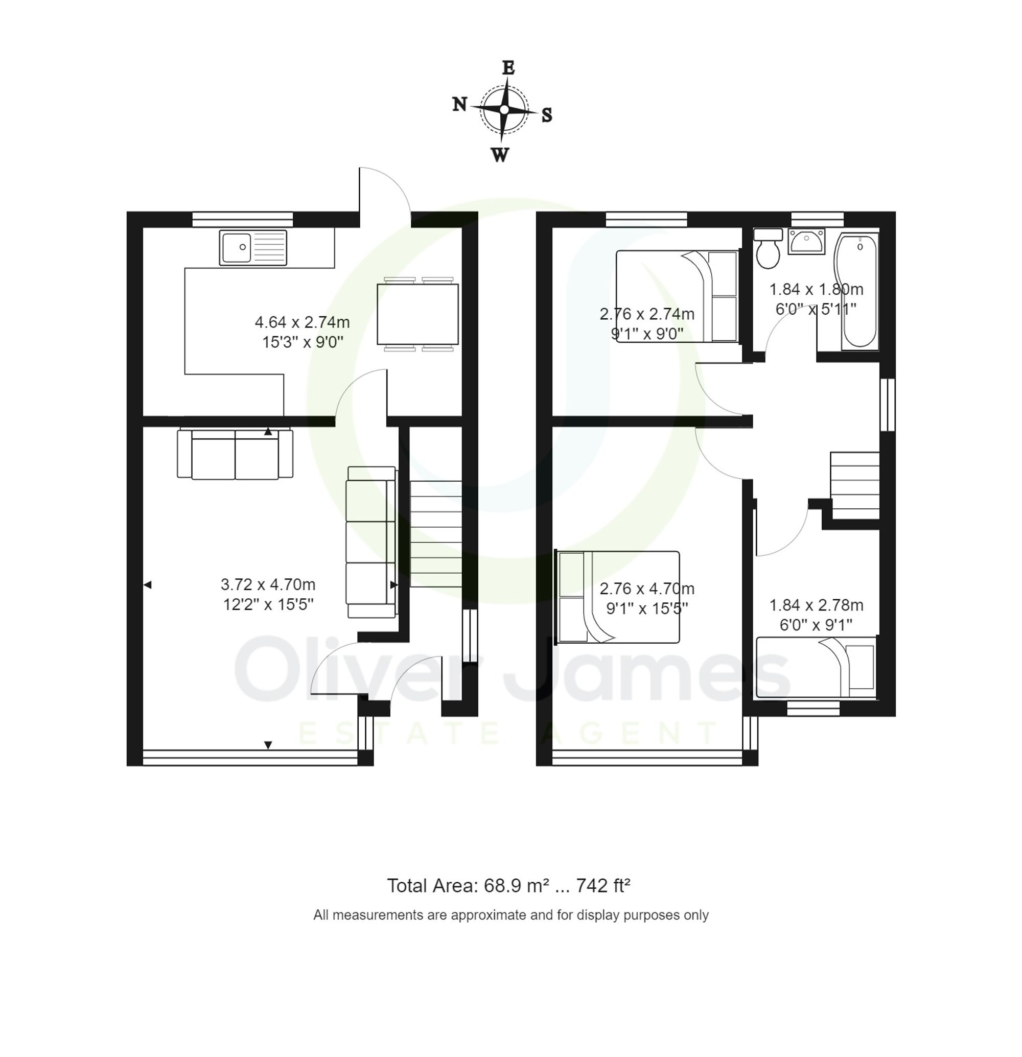 3 bed semi-detached house for sale in Harewood Road, Manchester - Property floorplan